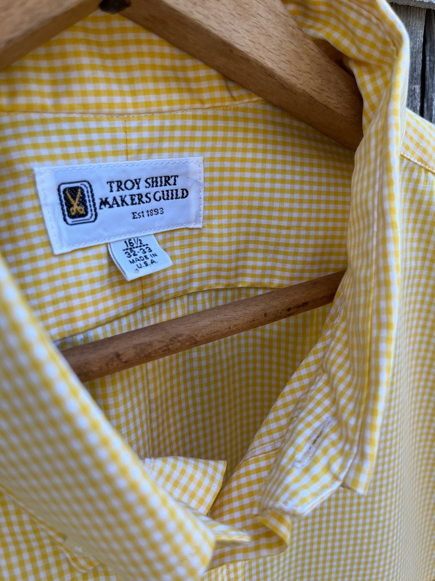 90s Troy Shirt Guild Gingham Check Button Down Shirt (16.5-3)