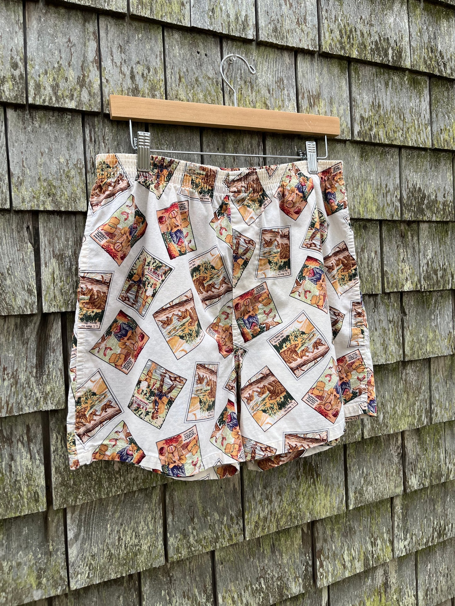 90s L.L. Bean Catalog Covers Print Cotton Boxer Shorts (L)