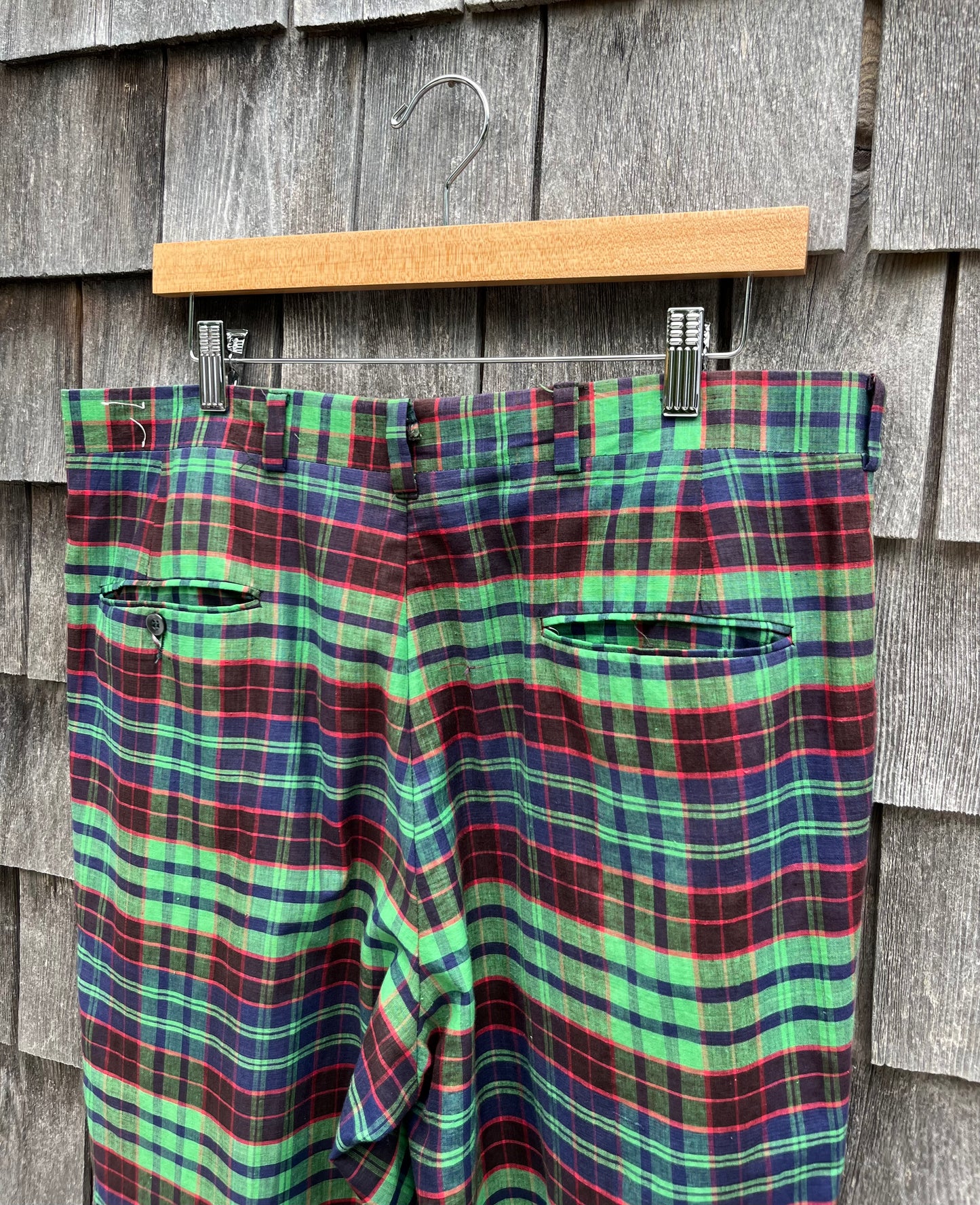 80s The Country Store of Concord Plaid Madras Trousers (35/29”)