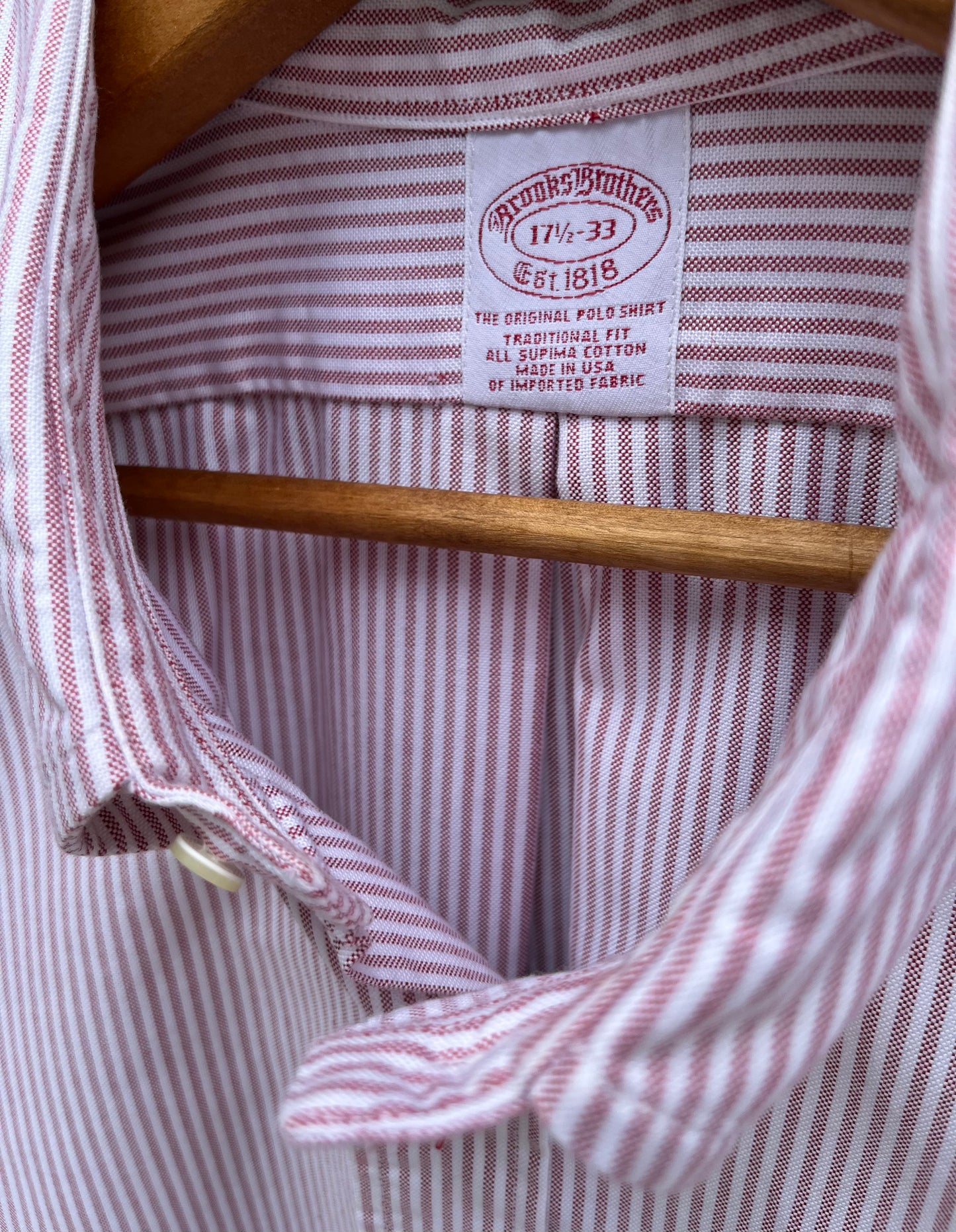 00s Brooks Brothers Makers University Stripe ‘Original Polo’ Oxford Cloth Button Down Shirt (17.5-3)