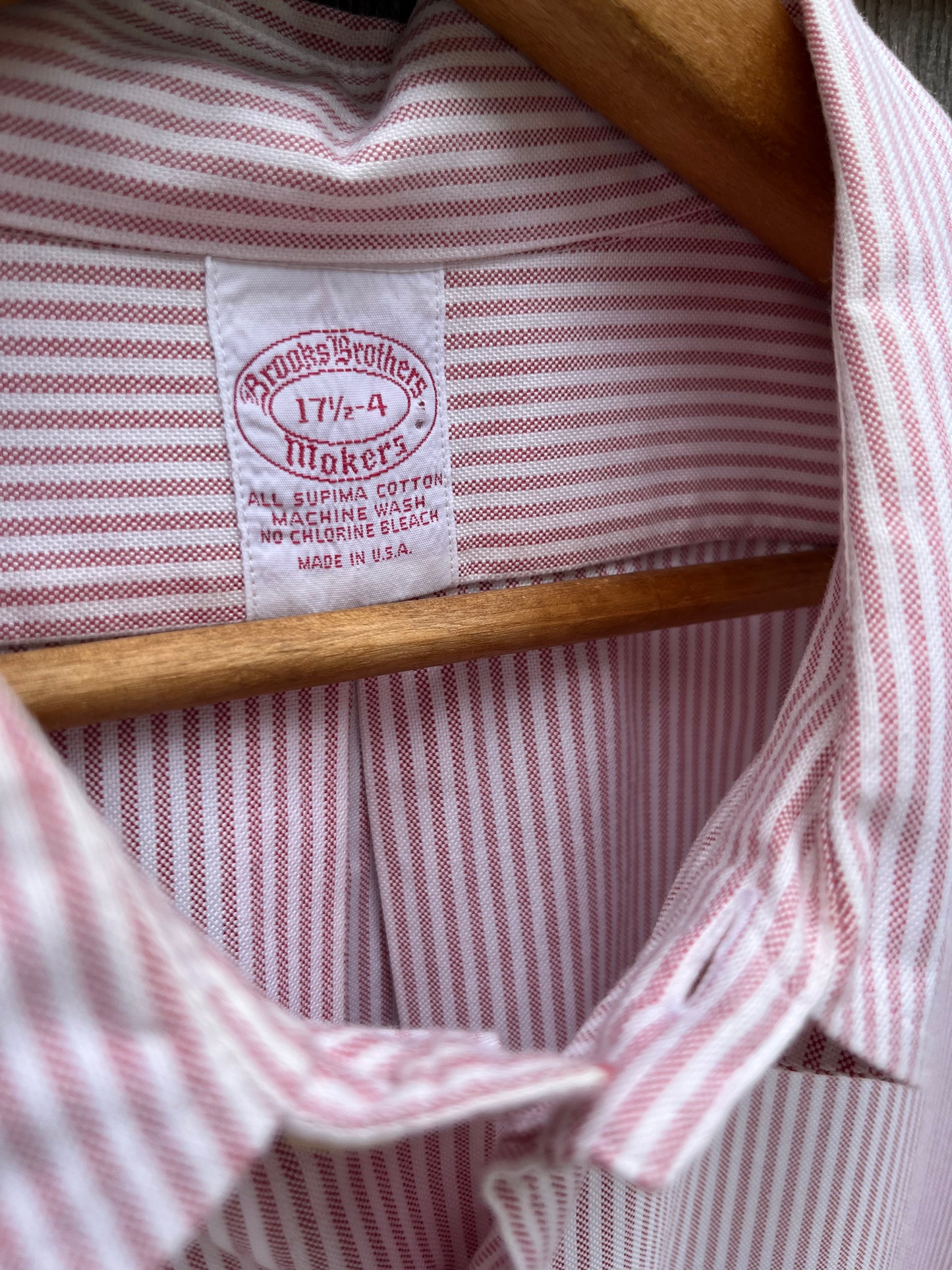 90s Brooks Brothers Makers University Stripe Oxford Cloth Button Down Shirt (17.5-4)