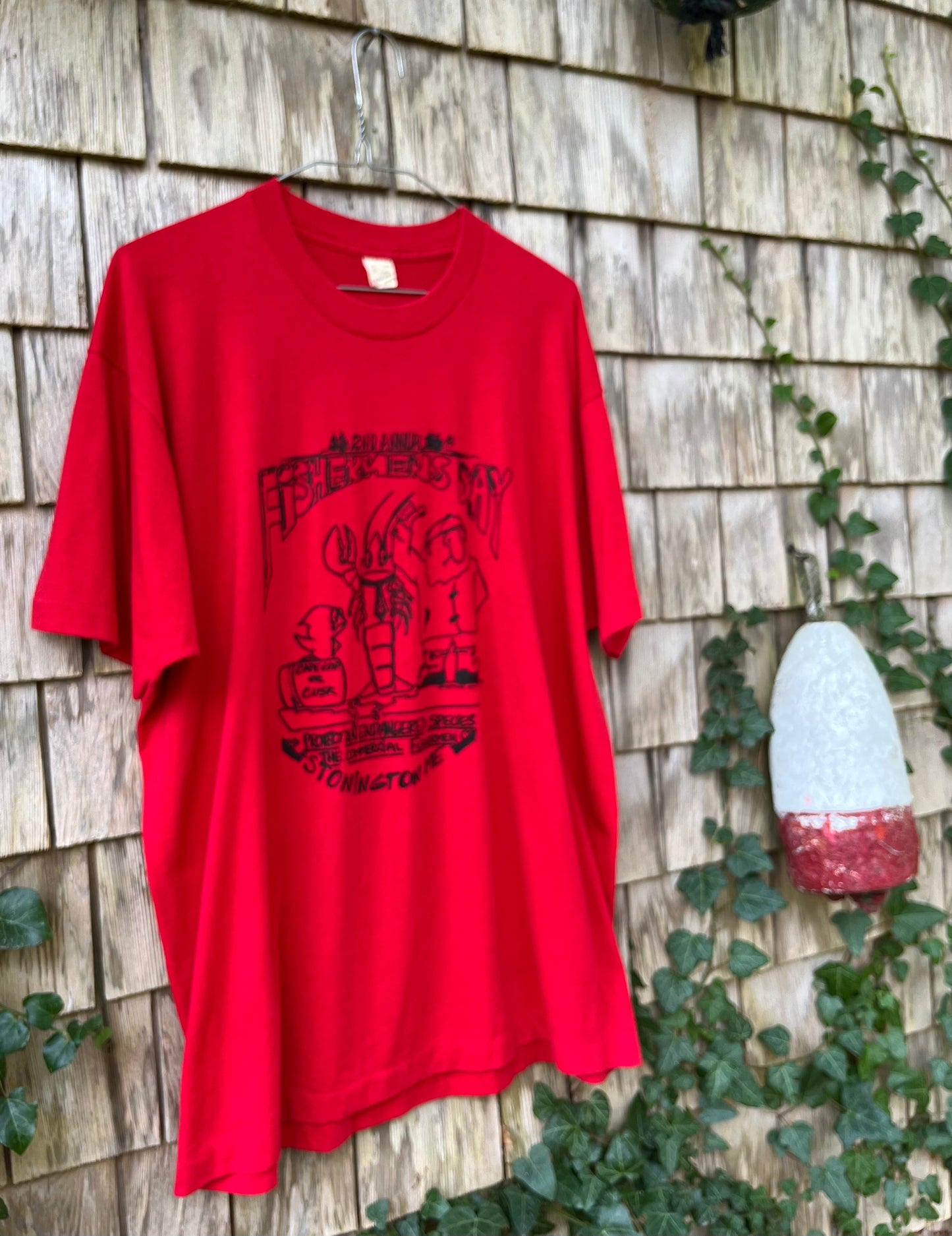 80s Stonington Maine Commercial Fisherman Day T-Shirt (XL)