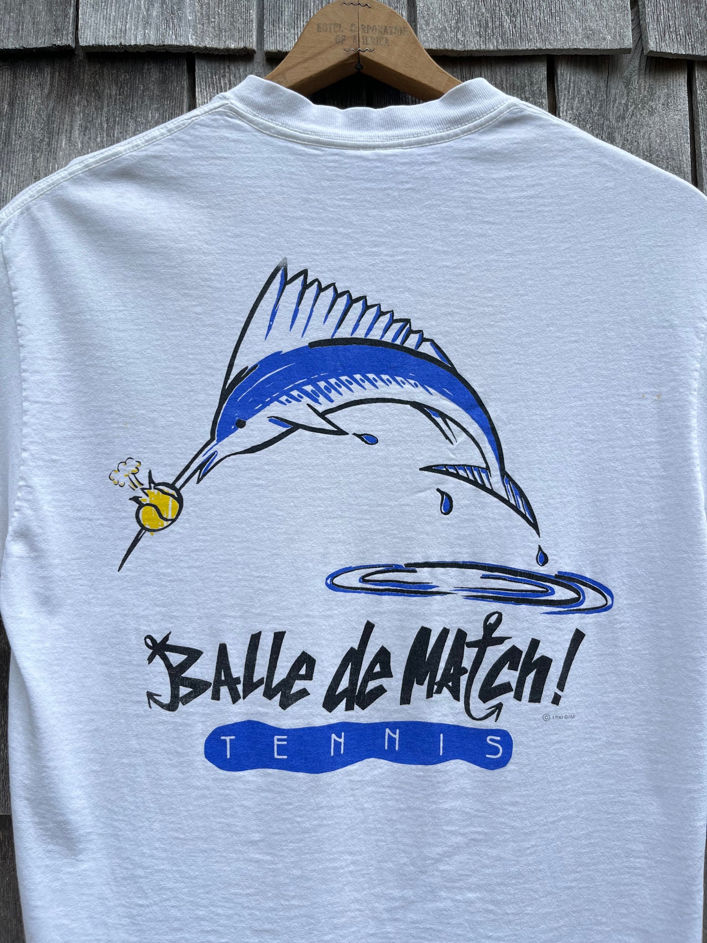 90s Balle De Match Tennis Marlin T-Shirt (M)