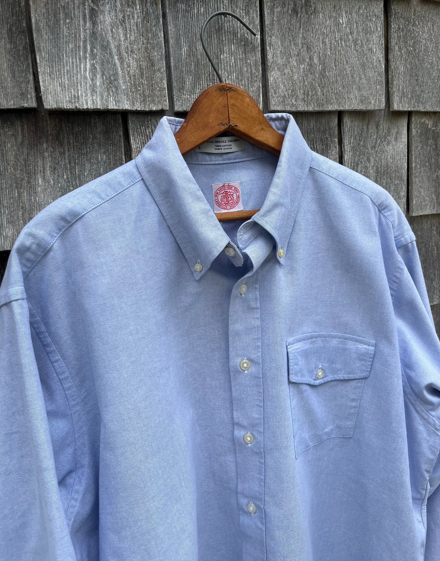 90s J. Press Flap Pocket Oxford Cloth Button Down Shirt (17.5-6)