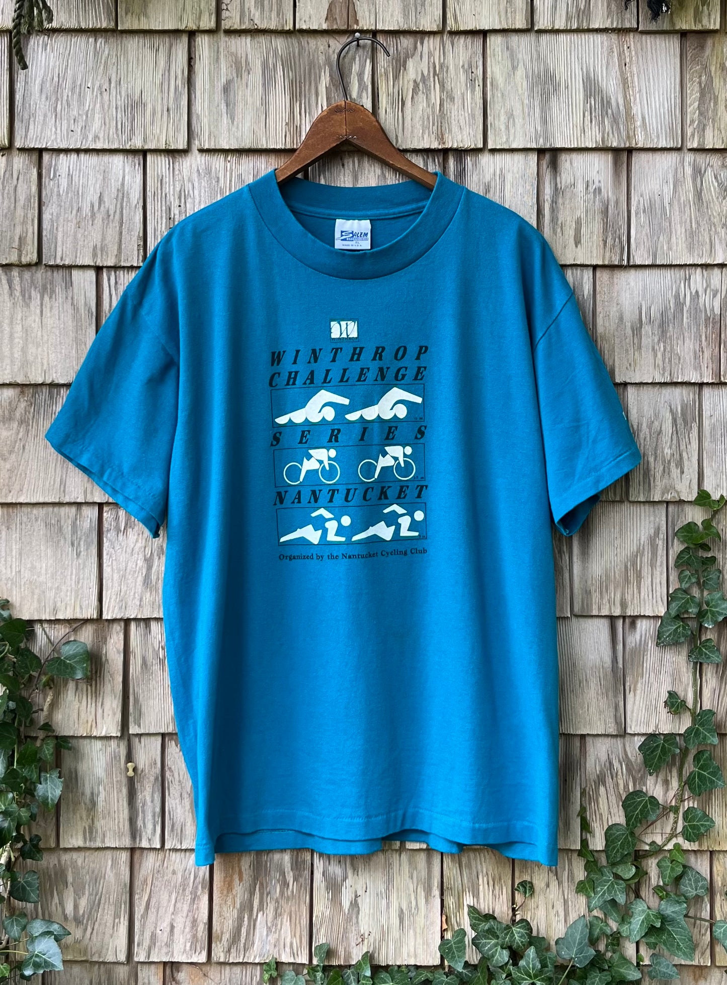 90s Nantucket Cycling Club Winthrop Challenge Triathalon T-Shirt (L)