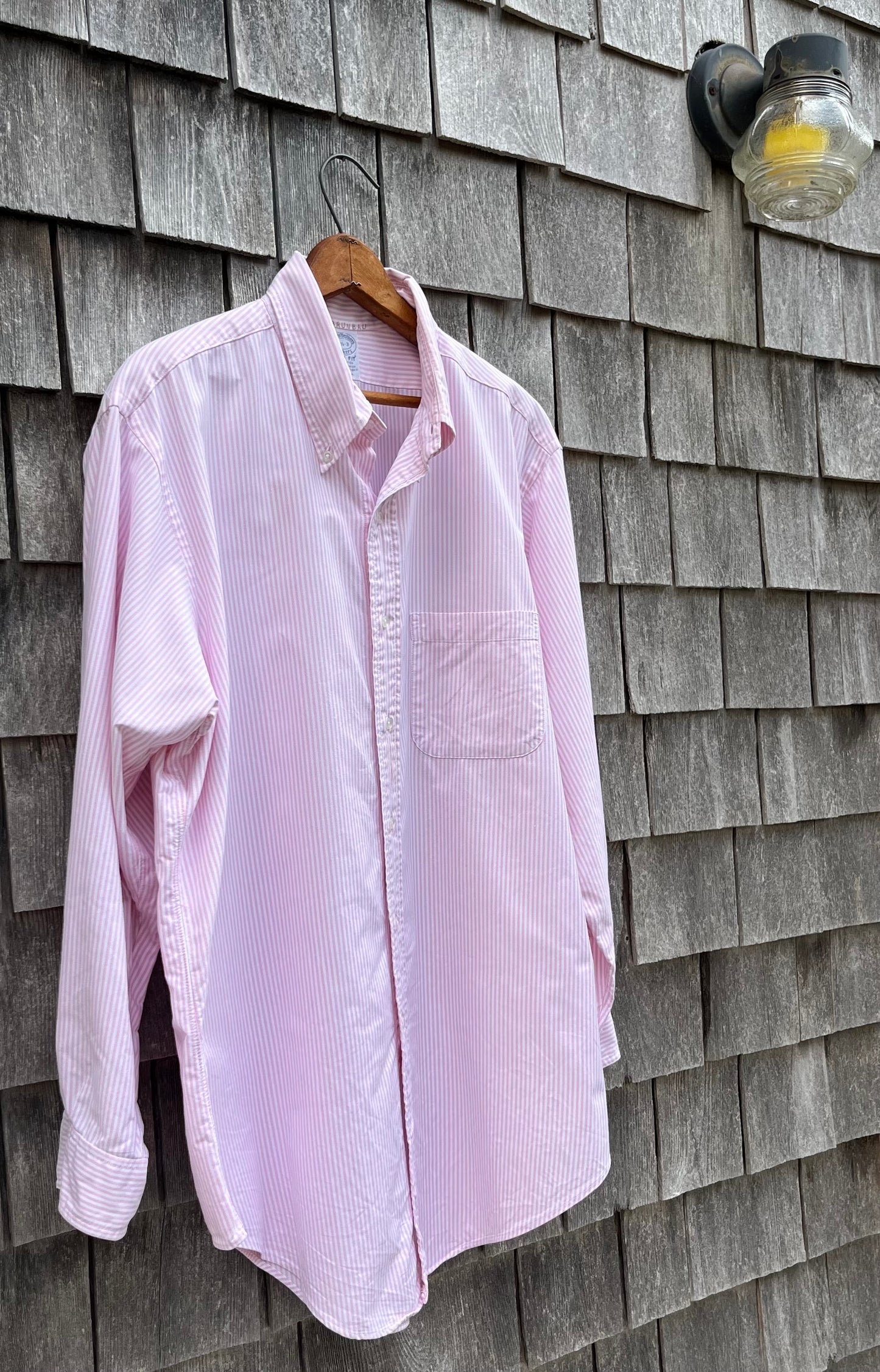 90s Brooks Brothers Makers Slim Fit University Stripe Oxford Cloth Button Down Shirt (17.5-3)