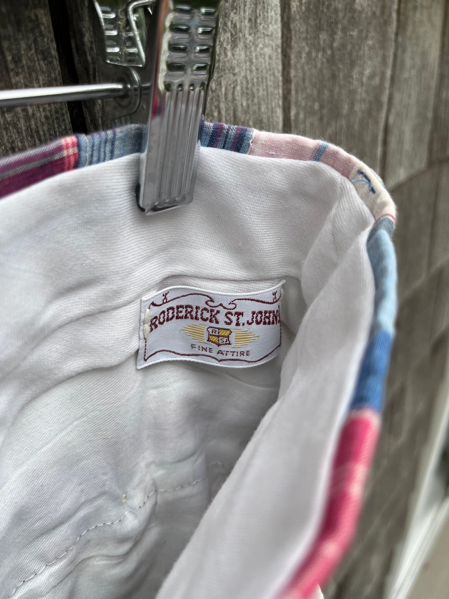 80s Roderick St. James Patchwork Madras Pants (32/32.5”)