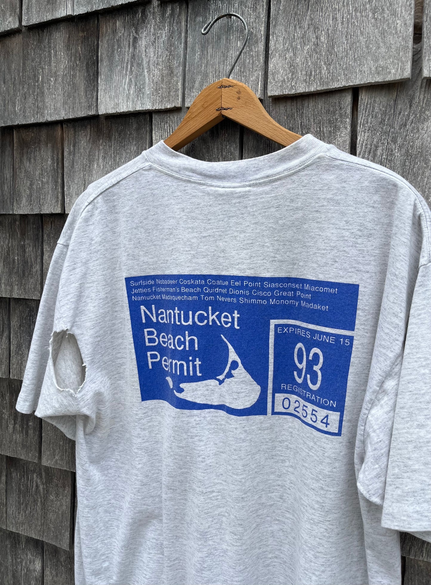 90s Nantucket Beach Permit T-Shirt (L/XL)