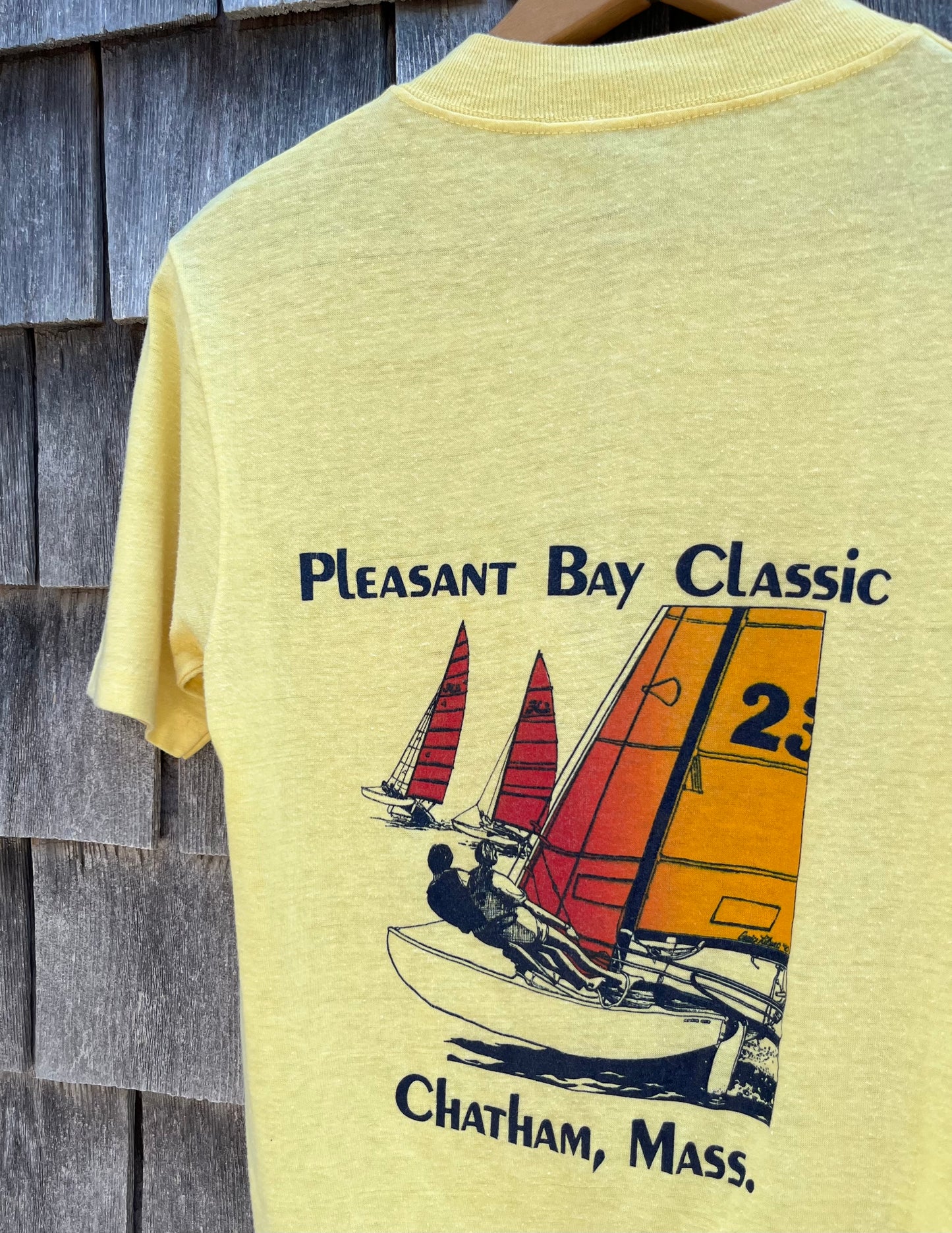 70s Pleasant Bay Classic Chatham Sailing Pocket T-Shirt (S/XS)