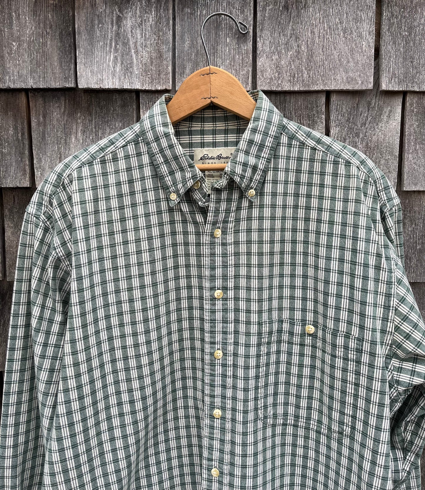 90s Eddie Bauer Heavyweight Cotton Check Button Down Shirt (L)
