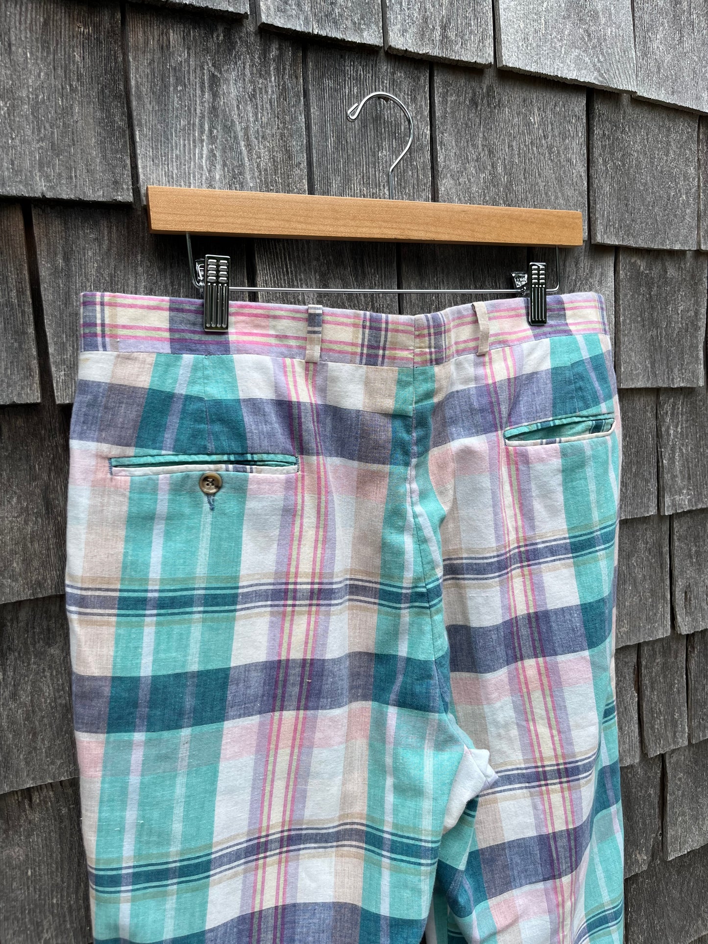 80s Berle for Murray's Toggery Nantucket Plaid Madras Pants (34/30”)
