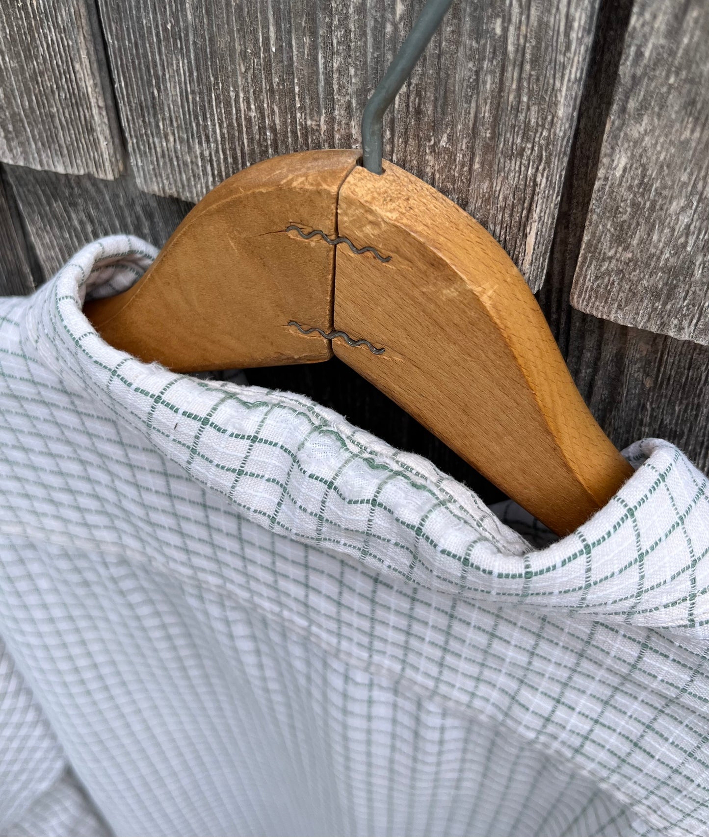 90s Brooks Brothers Linen Blend Check Pattern Sport Shirt (L/XL)
