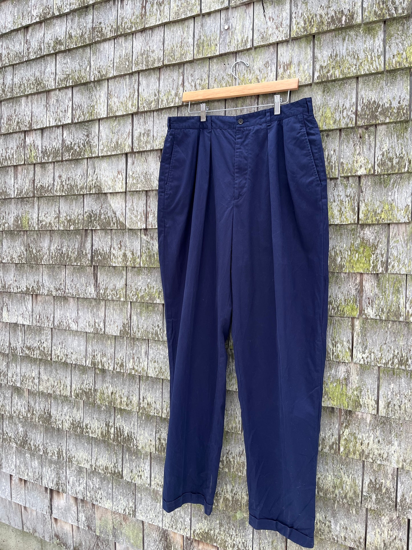 90s J.Crew Pleated Cotton Trousers (34/34)