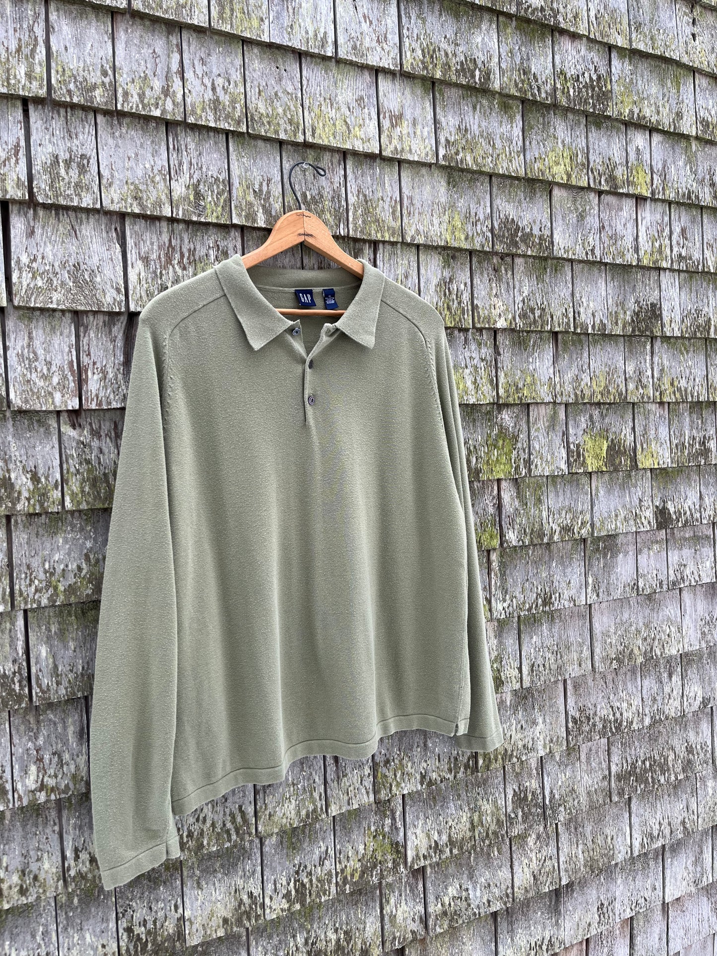 00s GAP Saddle Shoulder Lighweight Cotton Knit Pullover Shirt (XL)