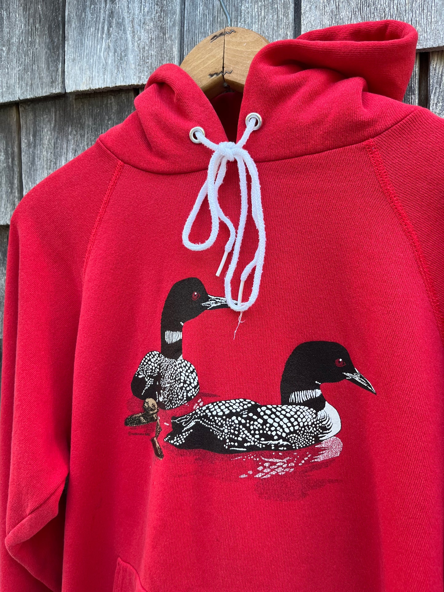 80s Bird Watcher’s General Store Orleans Raglan Sleeve Hoodie Sweatshirt (L)