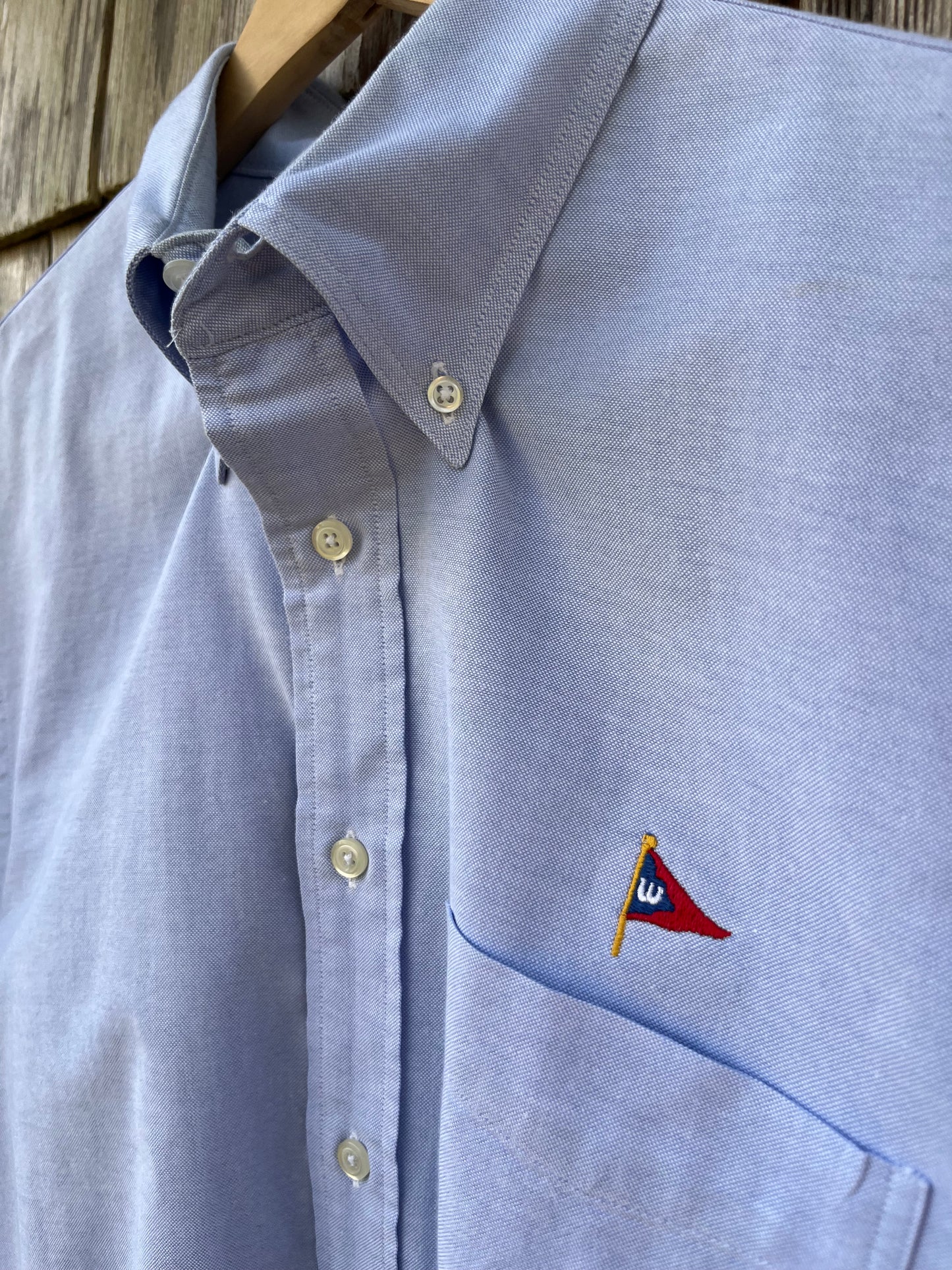 90s Lands' End Wianno Yacht Club Short Sleeve Oxford Cloth Button Down Shirt (M/L)