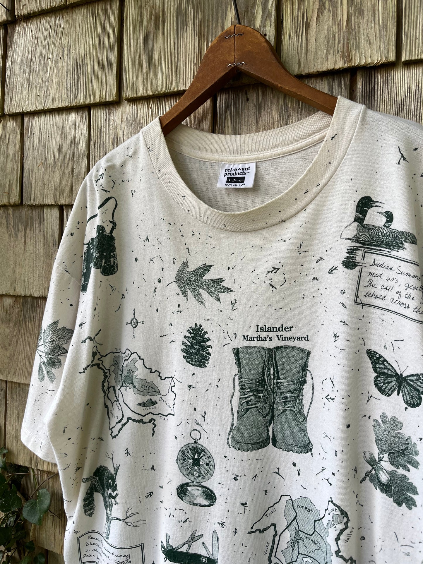 90s Rel-E-Vant Products Martha’s Vineyard Islander All Over Print T-Shirt (XL)