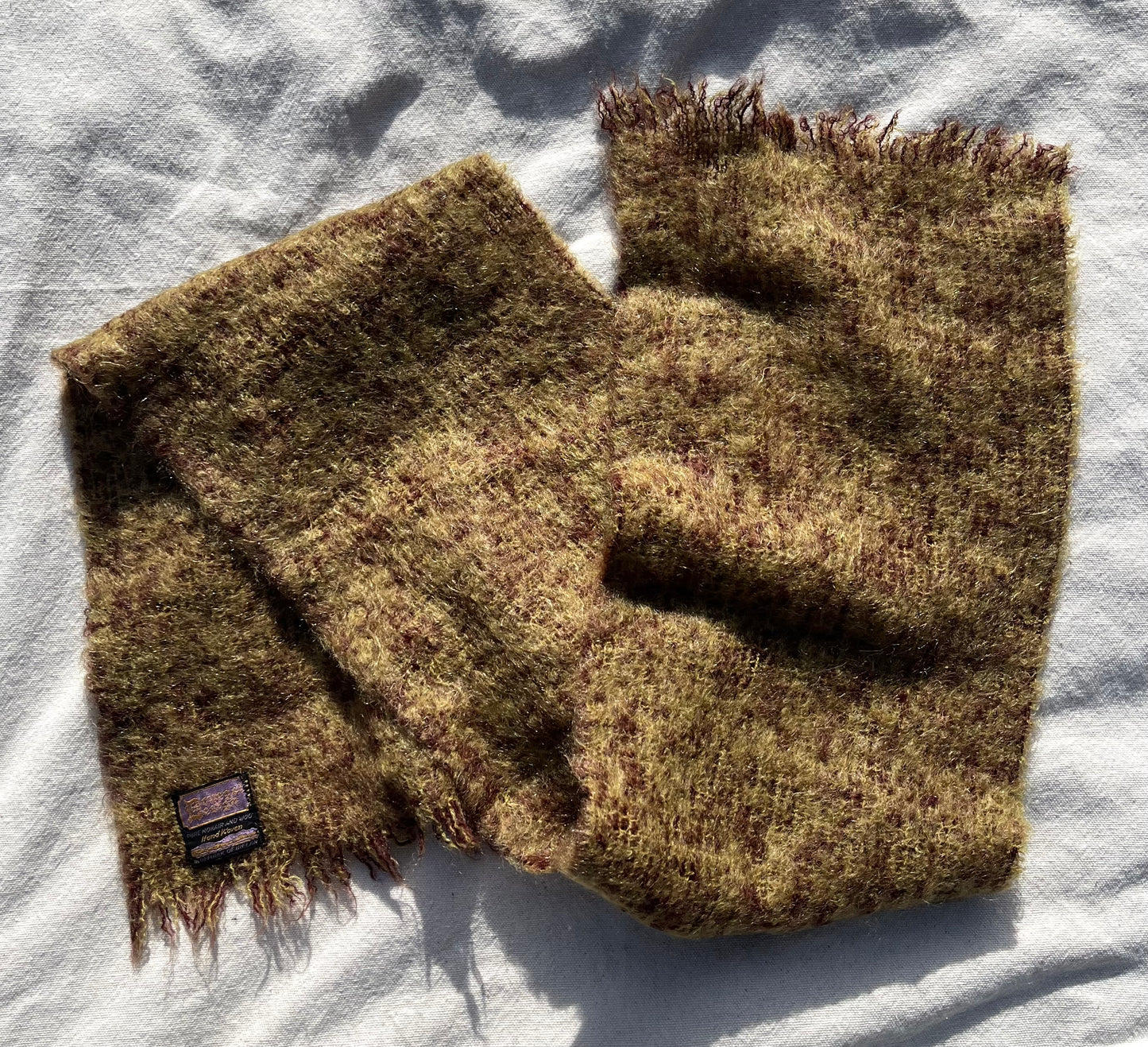 70s Donegal Designs Ireland Handwoven Mohair Scarf