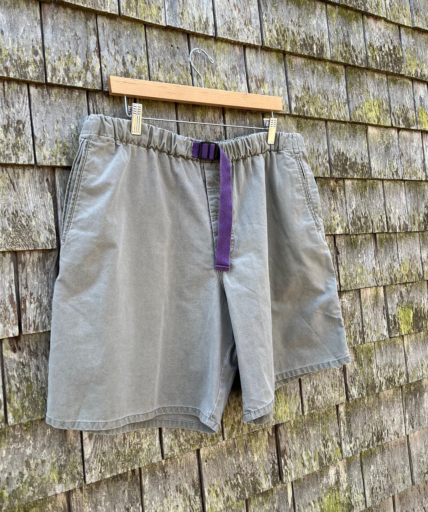 90s Smith & Hawken Pigment Dyed Cotton Strap Shorts (36"/8.5")