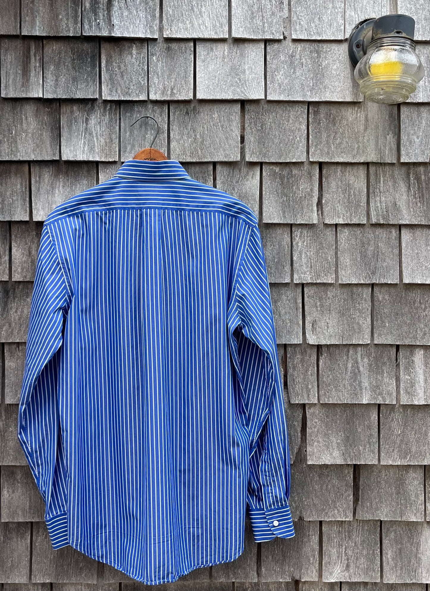 90s Luciano Barbera for Louis Boston Stripe Cotton Poplin Button Down Shirt (15.75-4)
