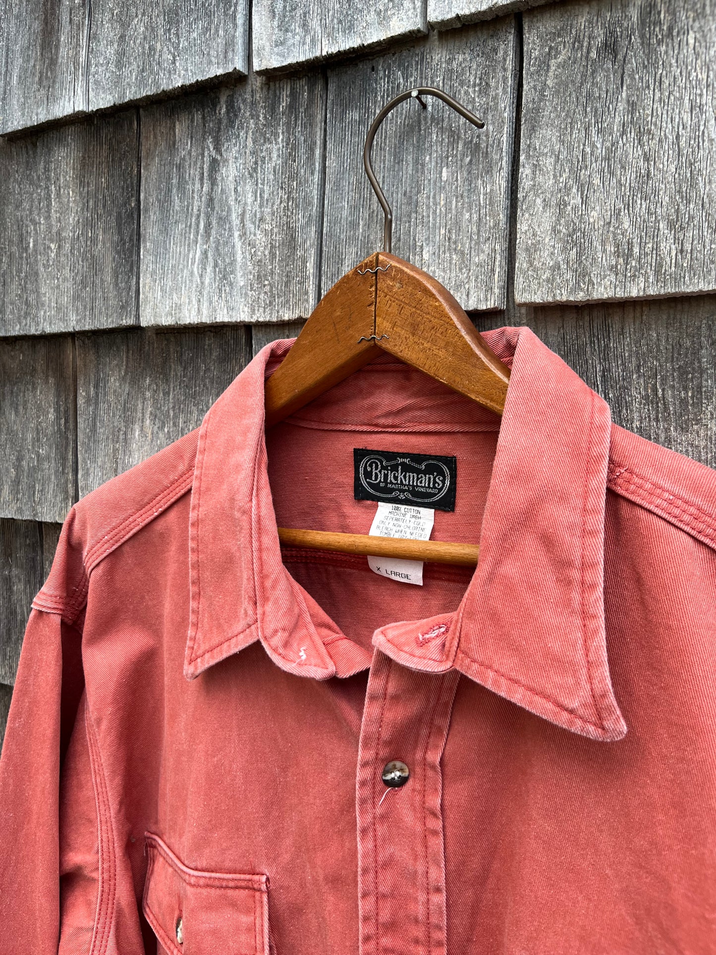 90s Brickman’s Martha’s Vineyard Cotton Canvas Button Front Shirt (XL)