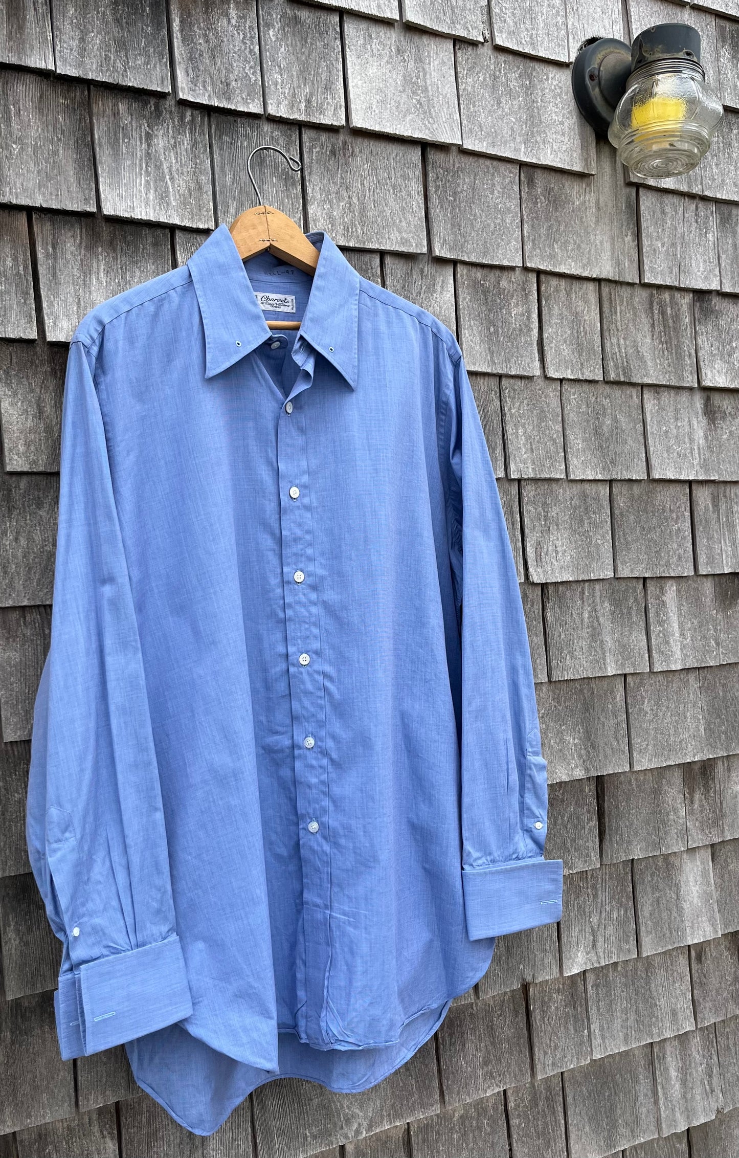 90s Charvet End on End Cotton Button Up French Cuff Shirt (L/XL)