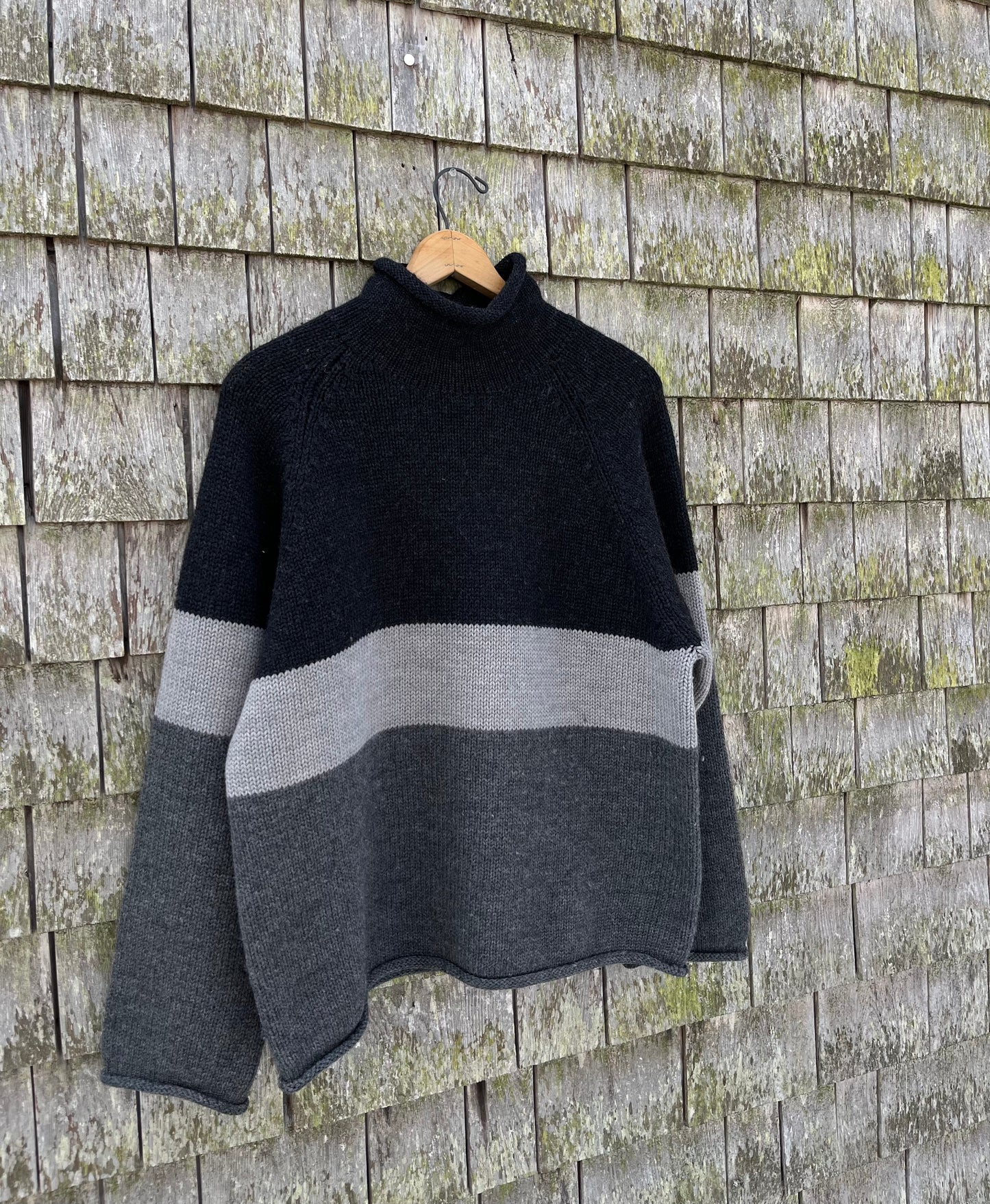 90s J.Crew Striped Wool Rollneck Sweater (L)