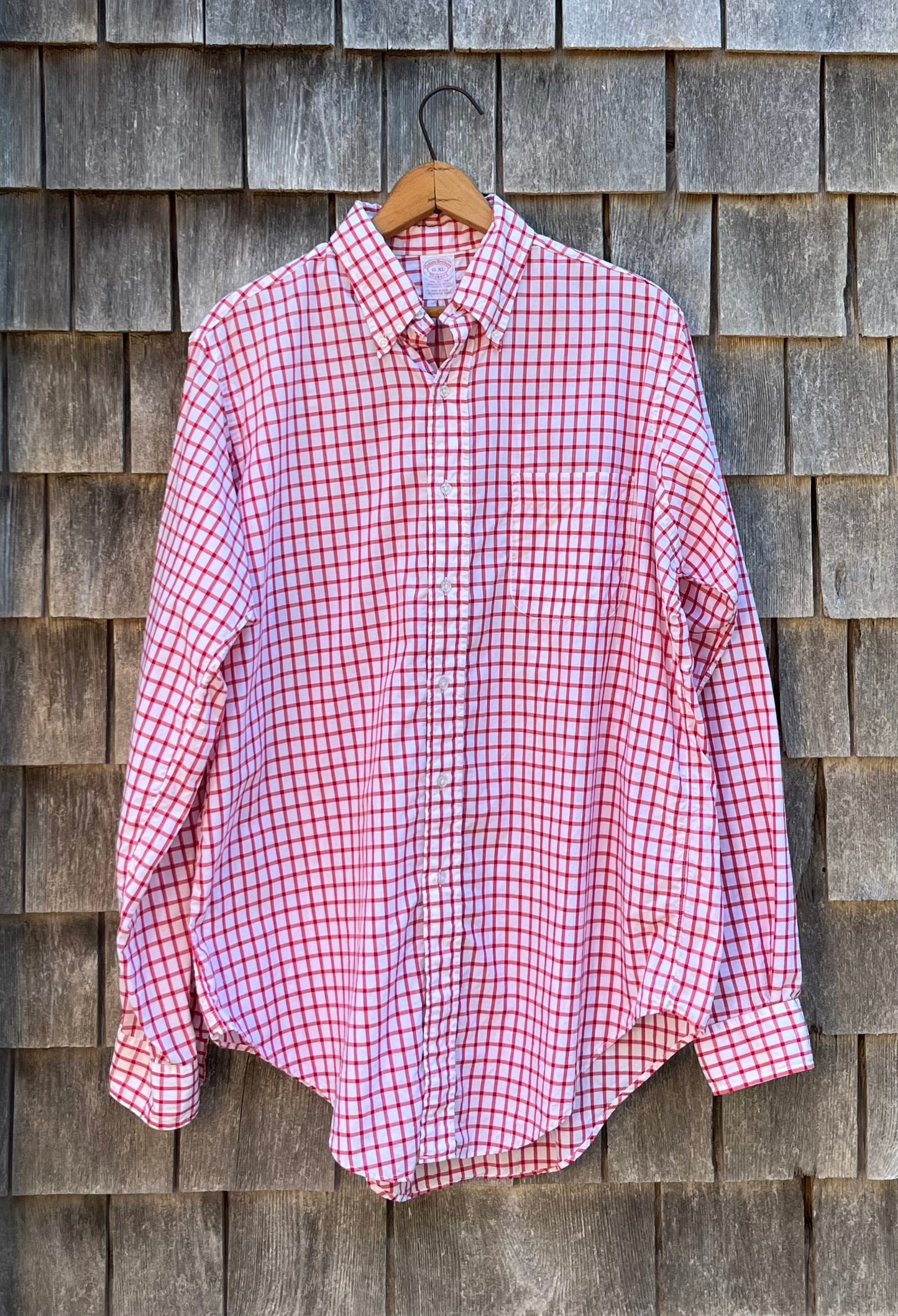 ~90s Brooks Brothers Makers Cotton Broadcloth Check Button Down Shirt (16-5)