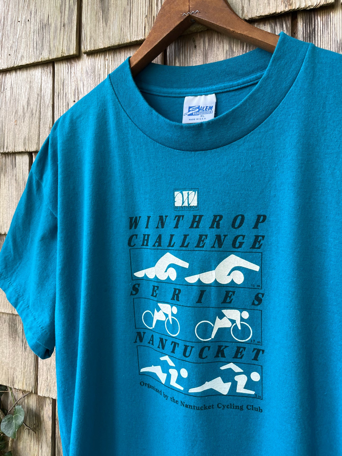 90s Nantucket Cycling Club Winthrop Challenge Triathalon T-Shirt (L)