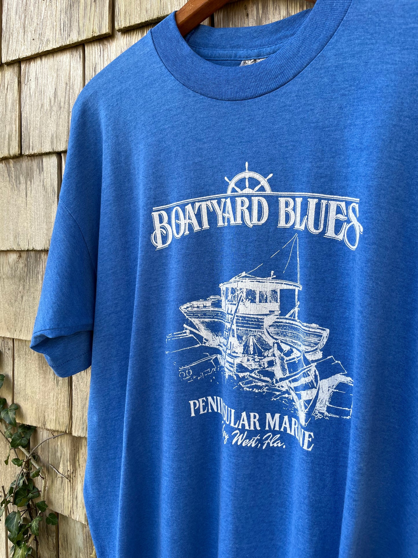 90s Peninsular Marine Key West ‘Boatyard Blues’ T-Shirt (L/XL)