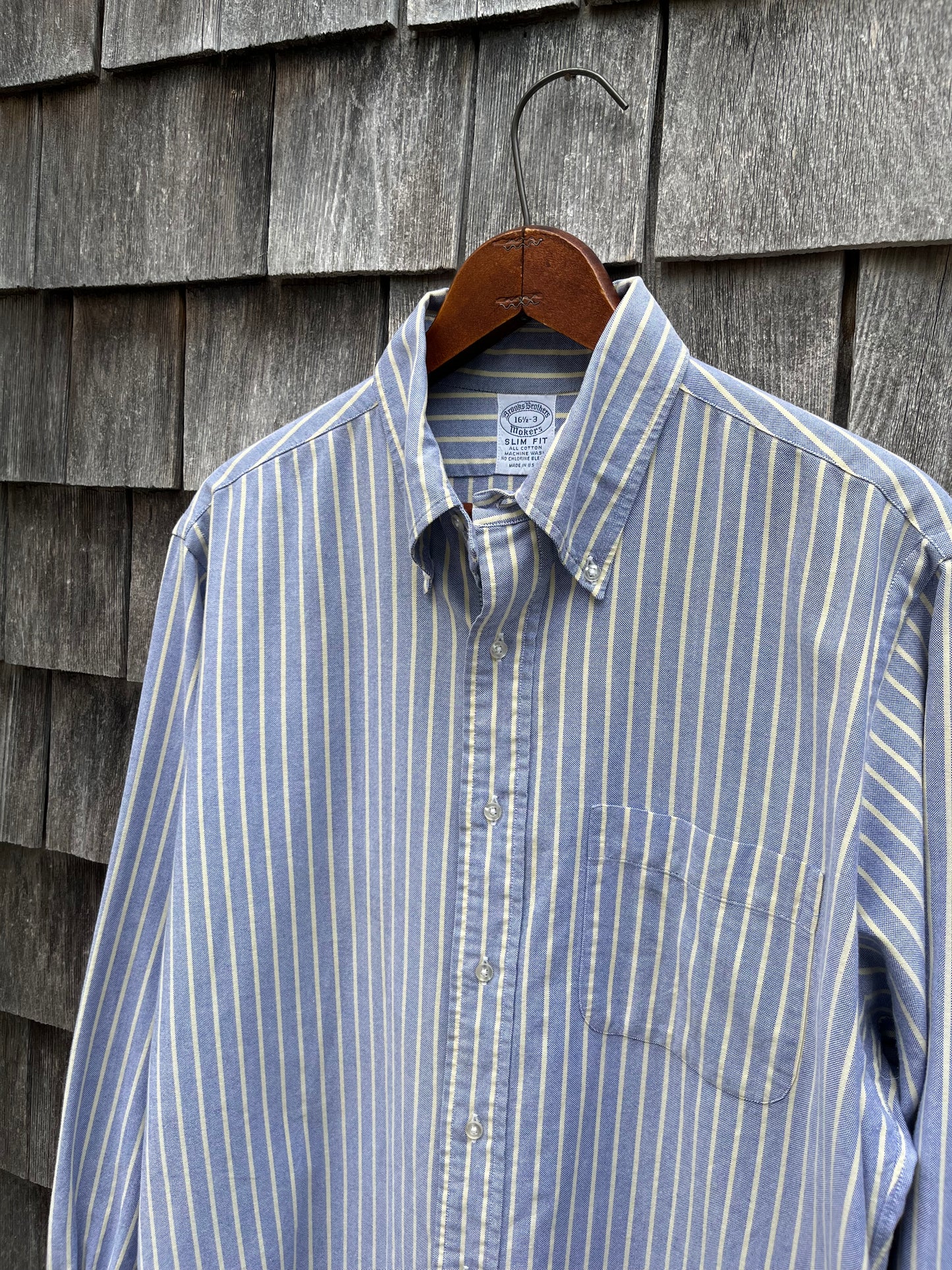 90s Brooks Brothers Makers 'Slim Fit 'Striped Oxford Cloth Button Down Shirt (16.5-3)