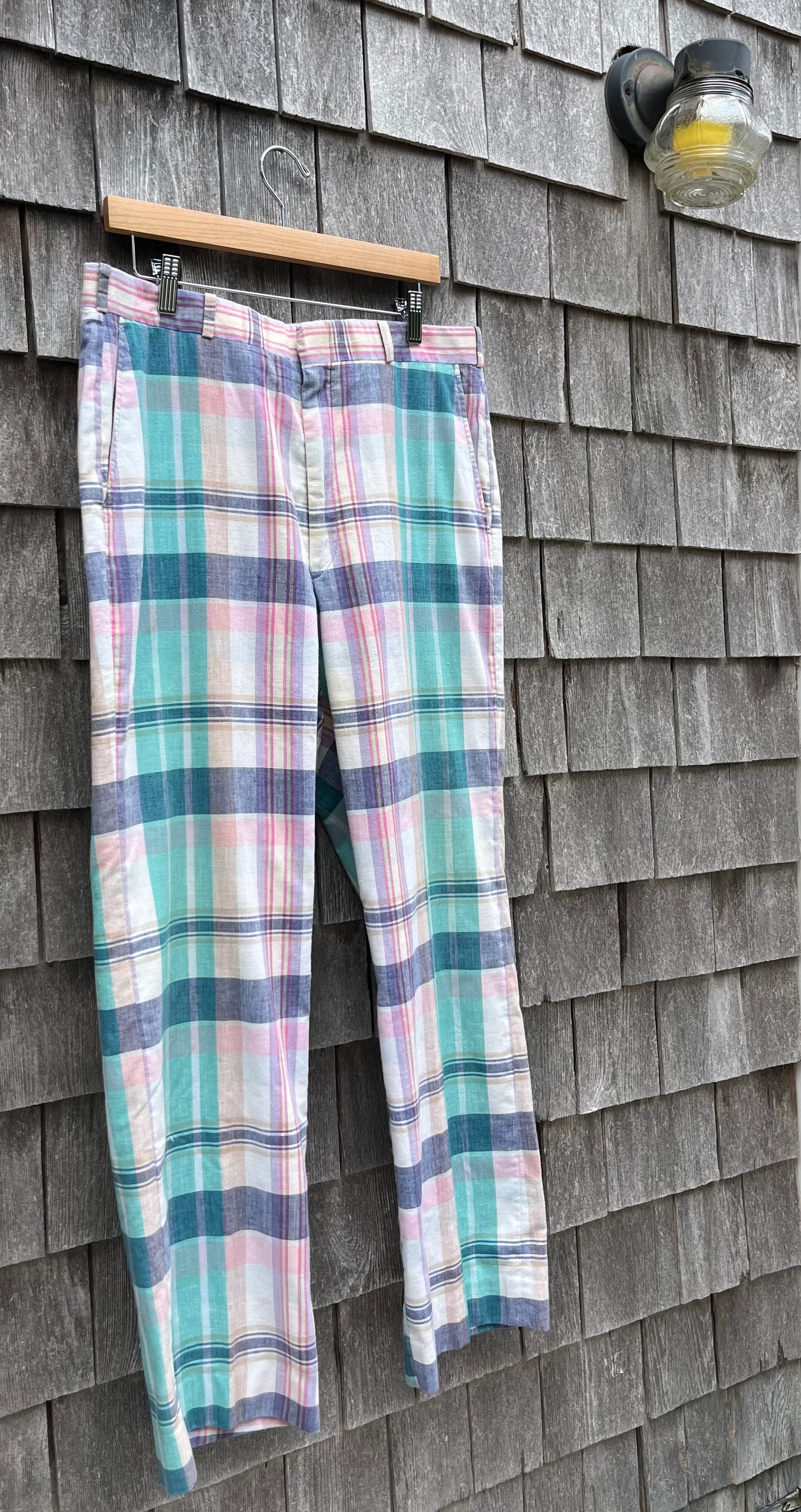 80s Berle for Murray's Toggery Nantucket Plaid Madras Pants (34/30”)