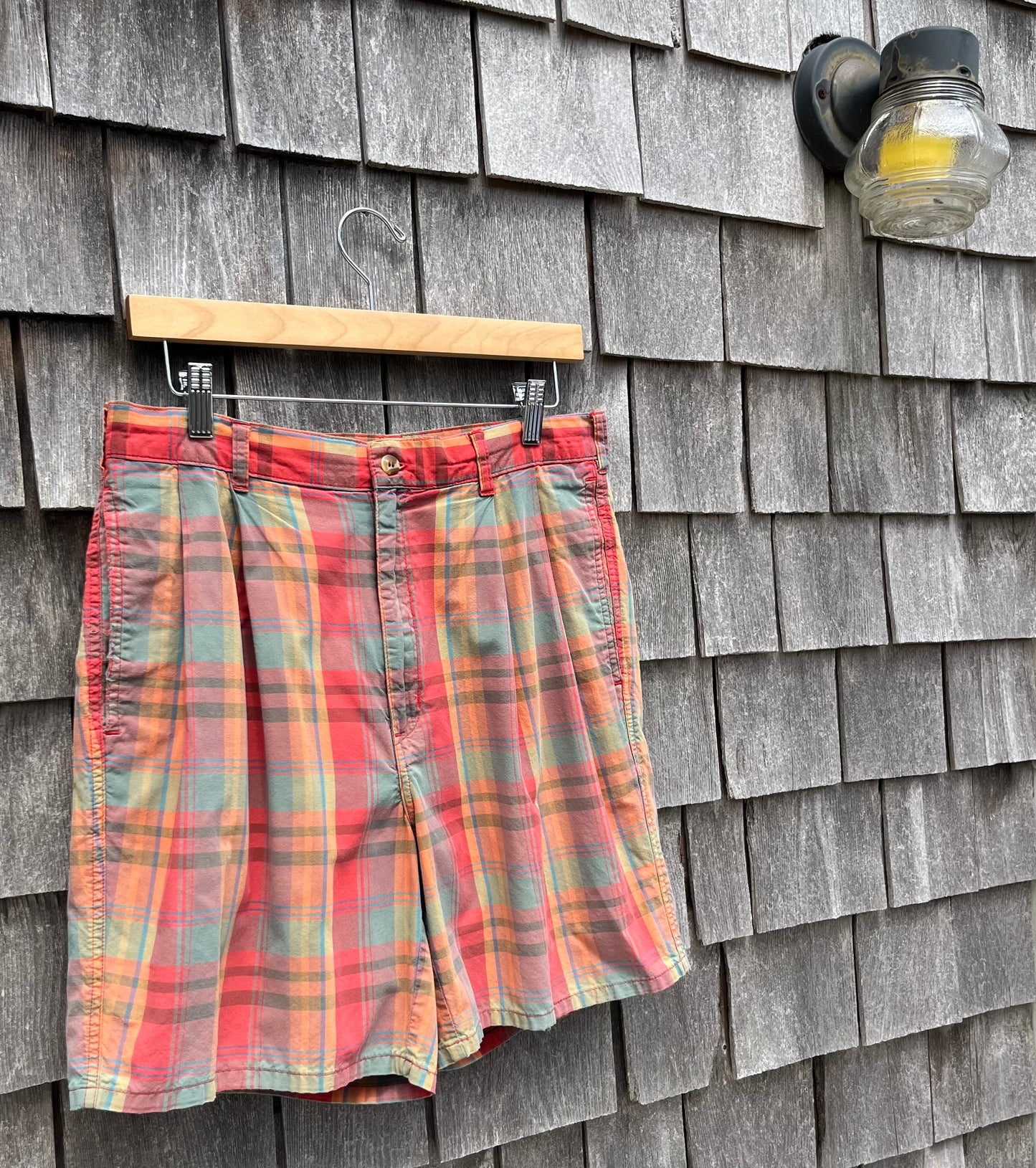 90s L.L. Bean Plaid Cotton Shorts (32/7)