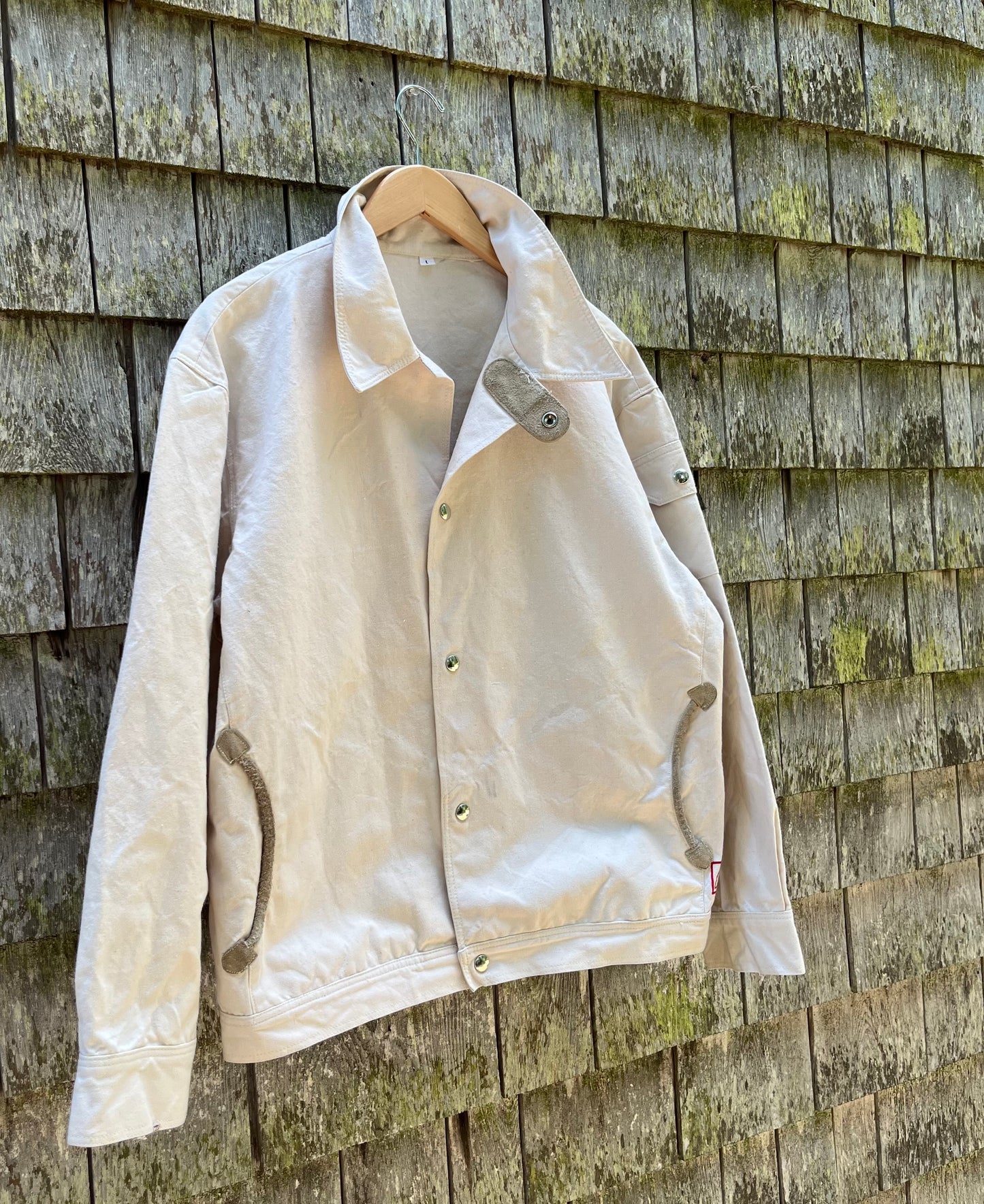 70s Sail Loft Cotton Canvas Snap Front Sailing Jacket (L)