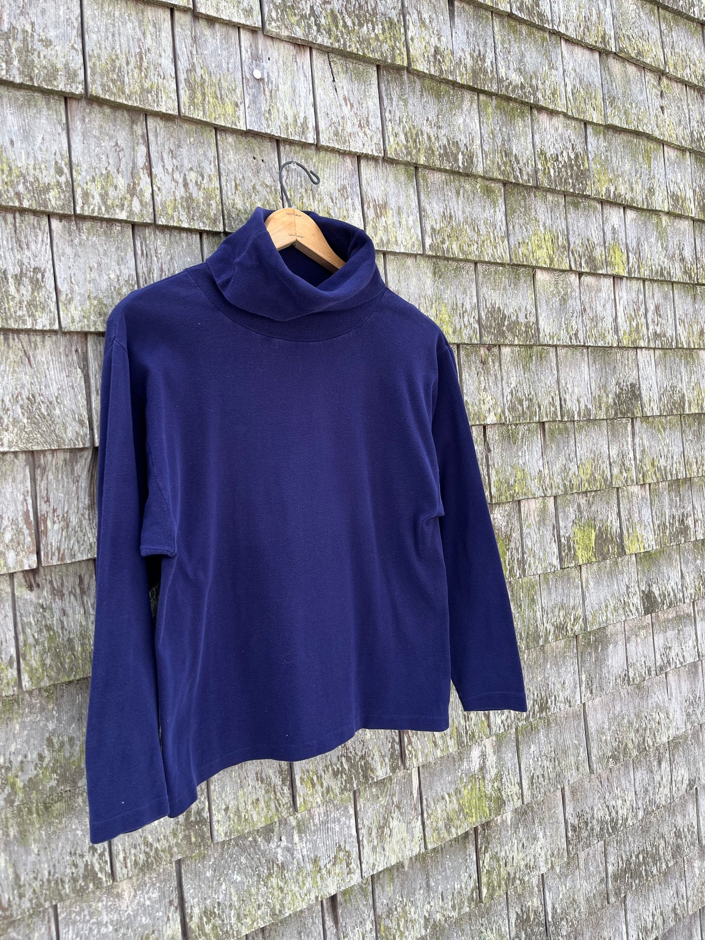 90s Belgian Cotton Funnel Neck Long Sleeve Shirt (S)