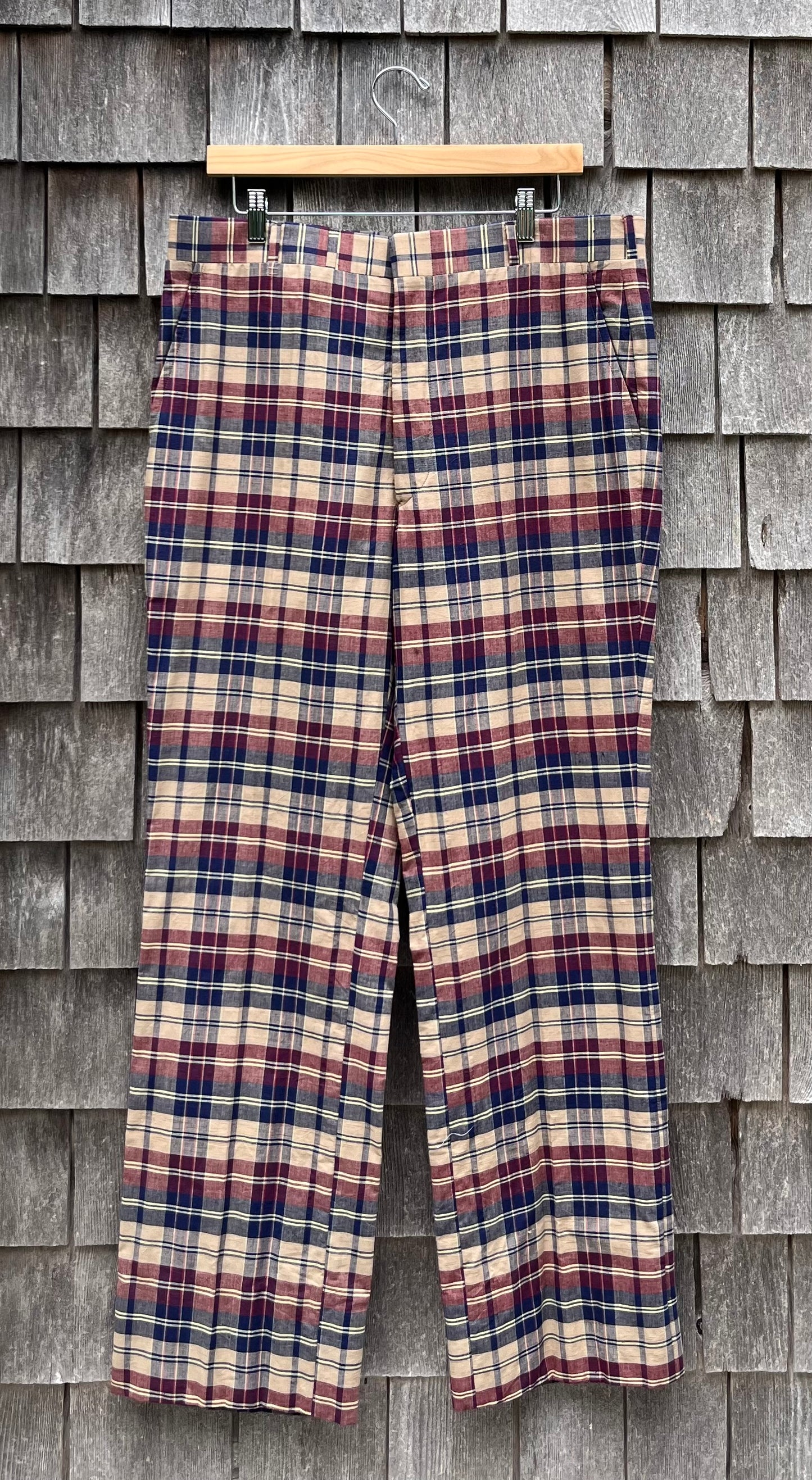 80s Corbin Plaid Madras Trousers (34/32.5”)