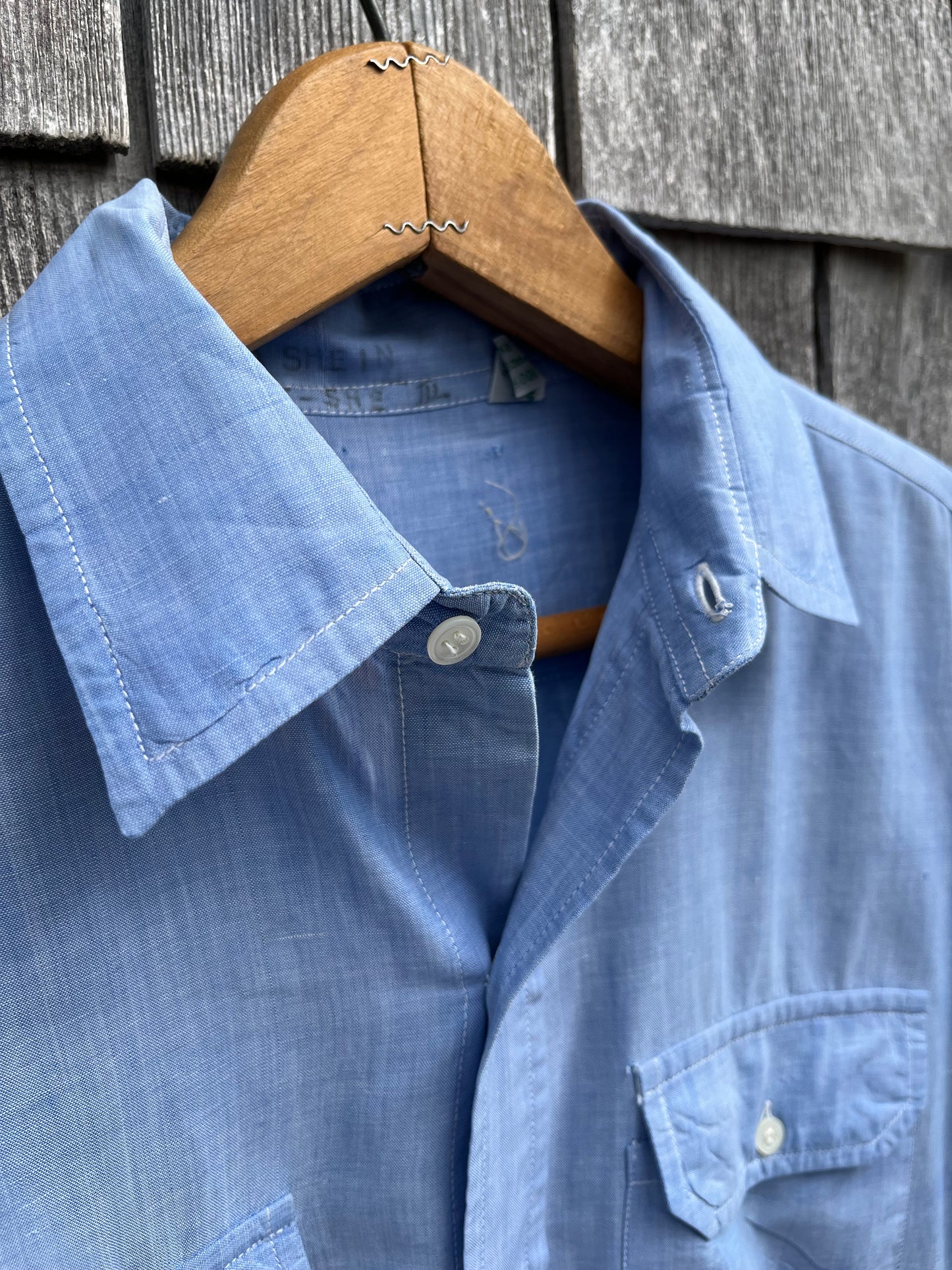 80s Pimento Cotton Madras Button Up Shirt (M)