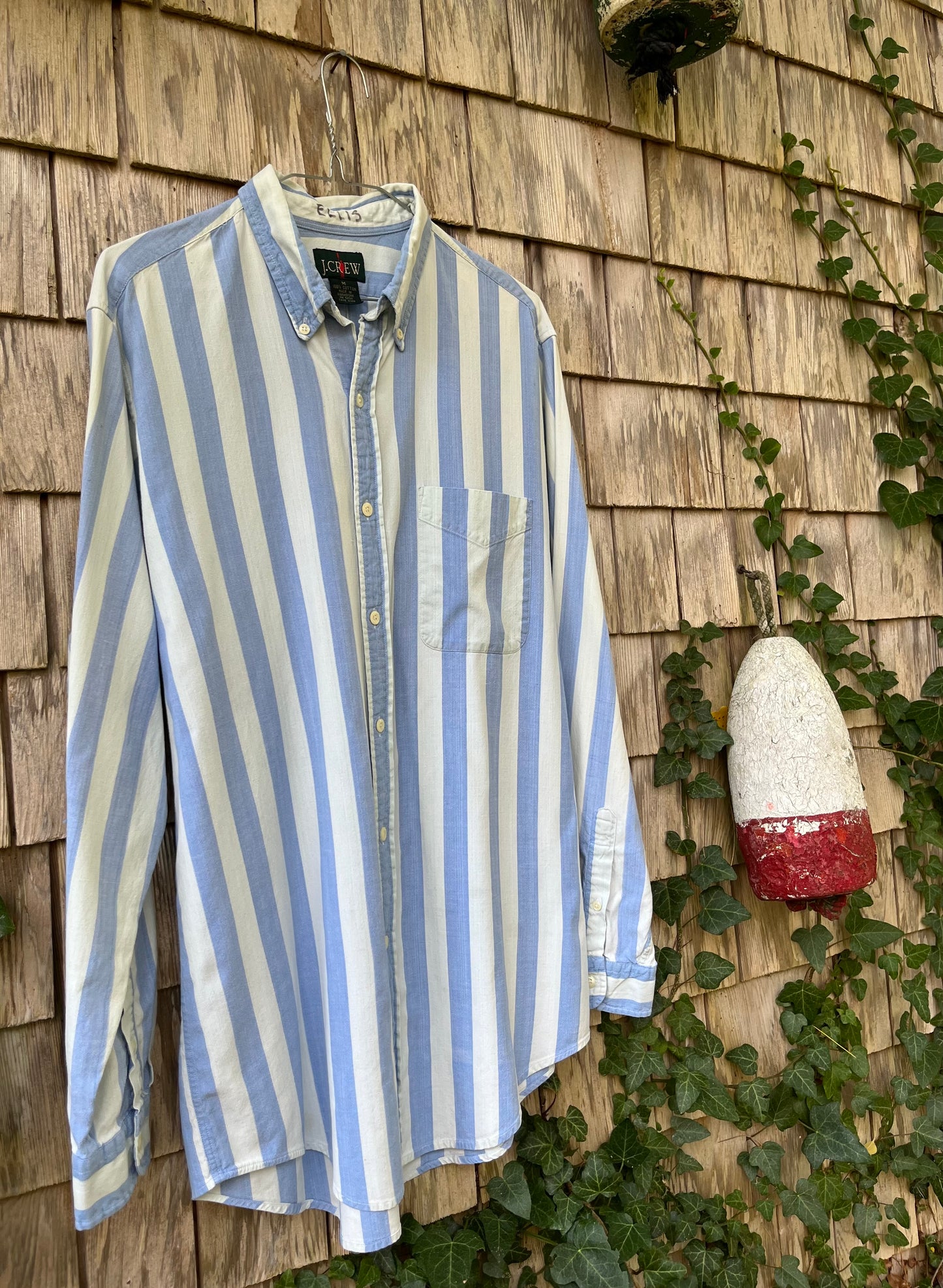 90s J. Crew Candy Stripe Oxford Cloth Button Down Shirt (L)