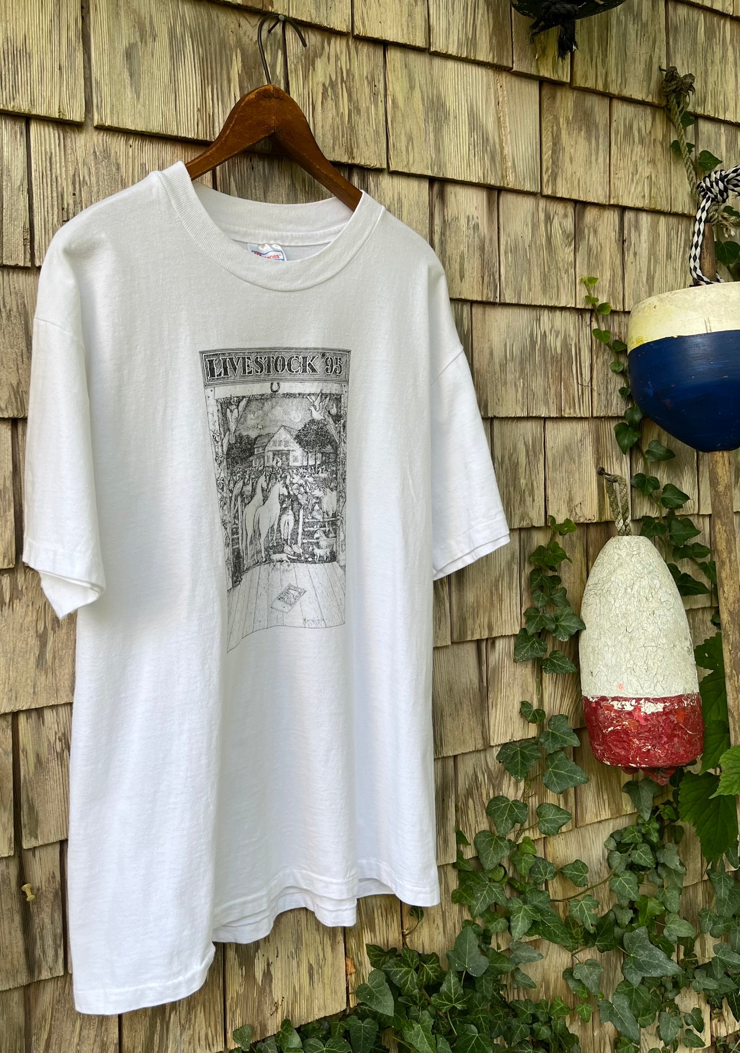 90s Martha’s Vineyard Agricultural Society Farmstock Benefit Concert James Taylor & Carly Simon T-Shirt (L)