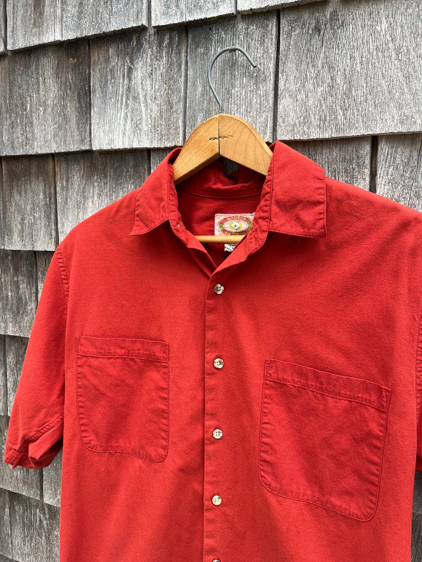 80s Banana Republic Short Sleeve Button Up Shirt (S)