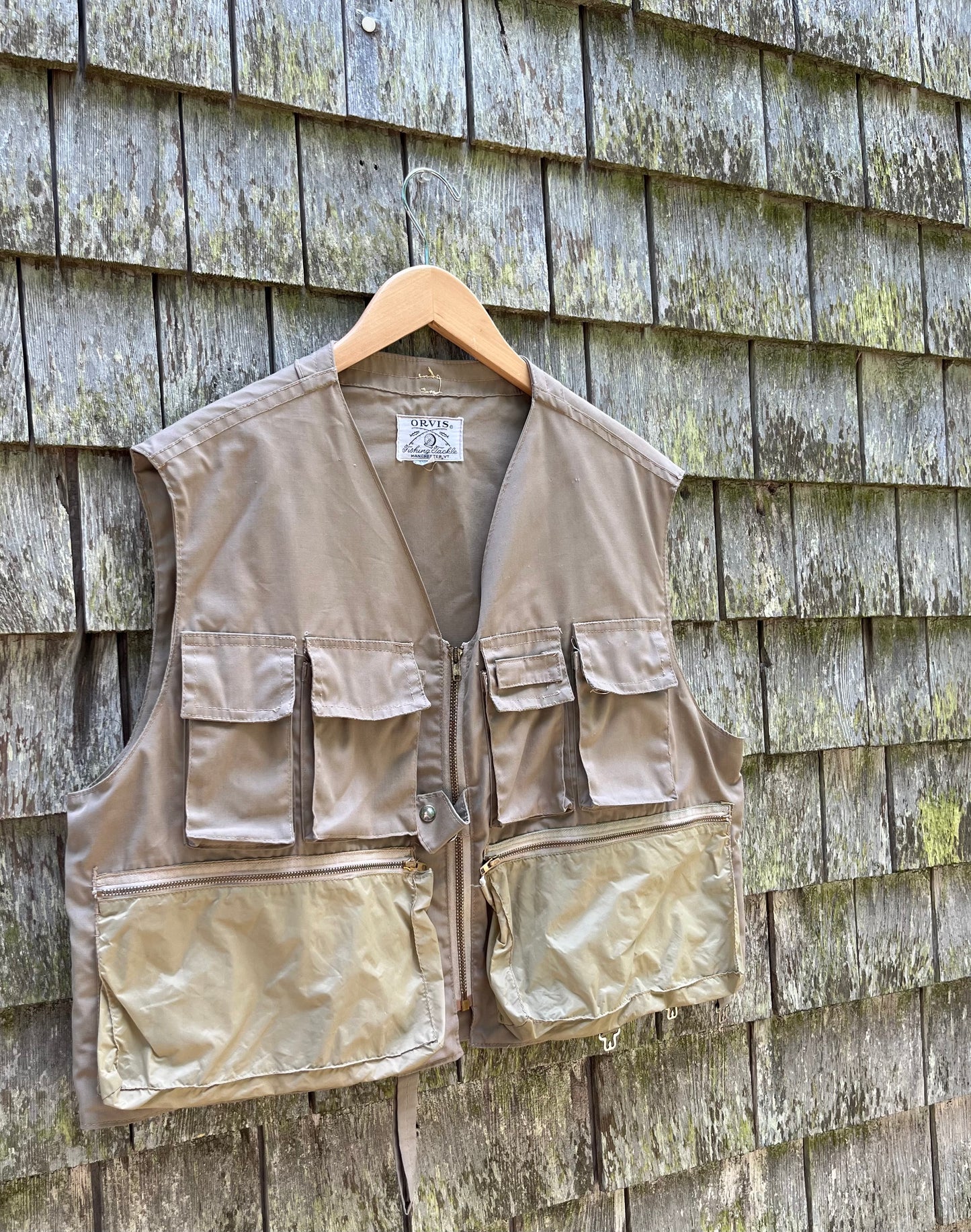 70s Orvis Cotton Twill & Nylon Fishing Vest (L/XL)