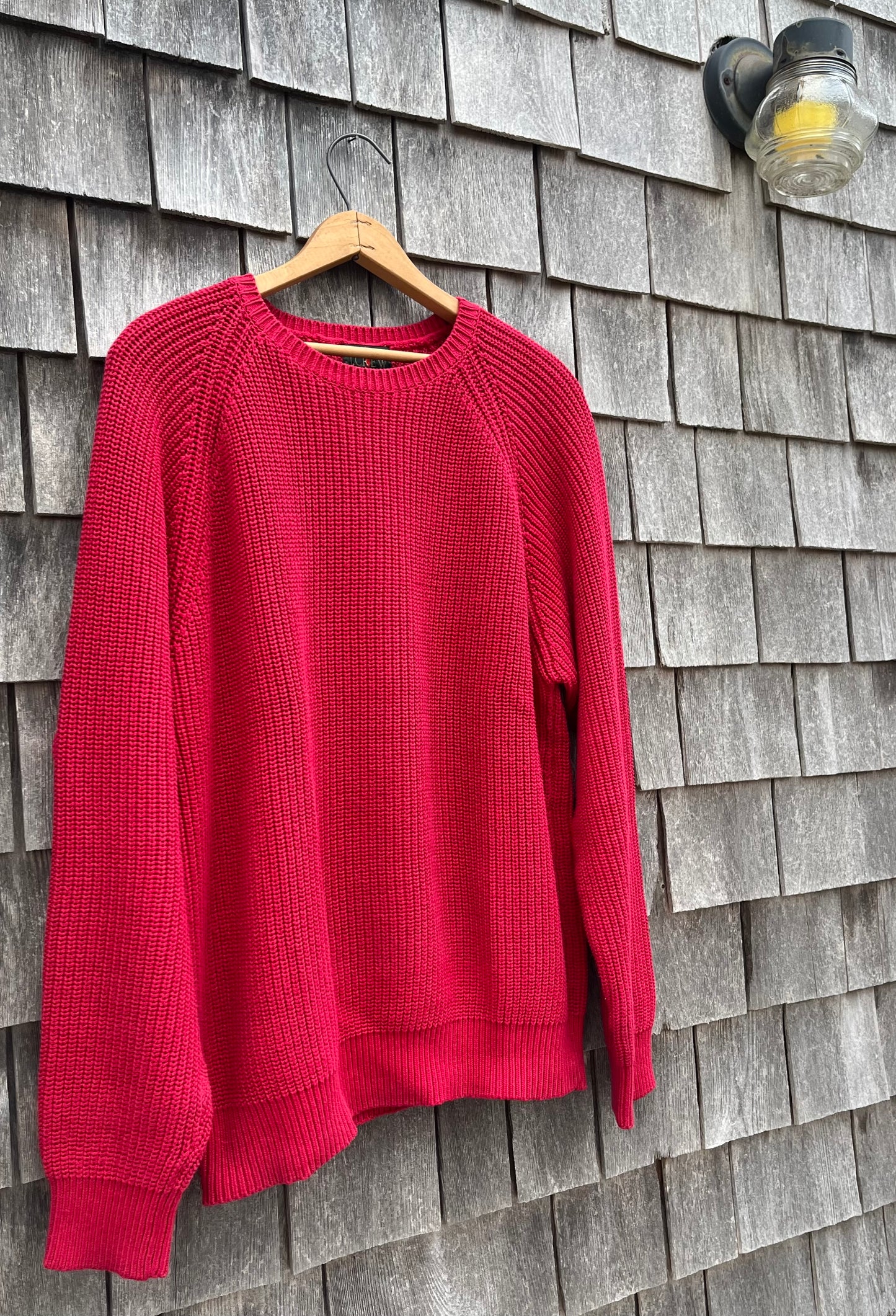 90s J.Crew Shaker Stitch Cotton Raglan Sleeve Sweater (L)