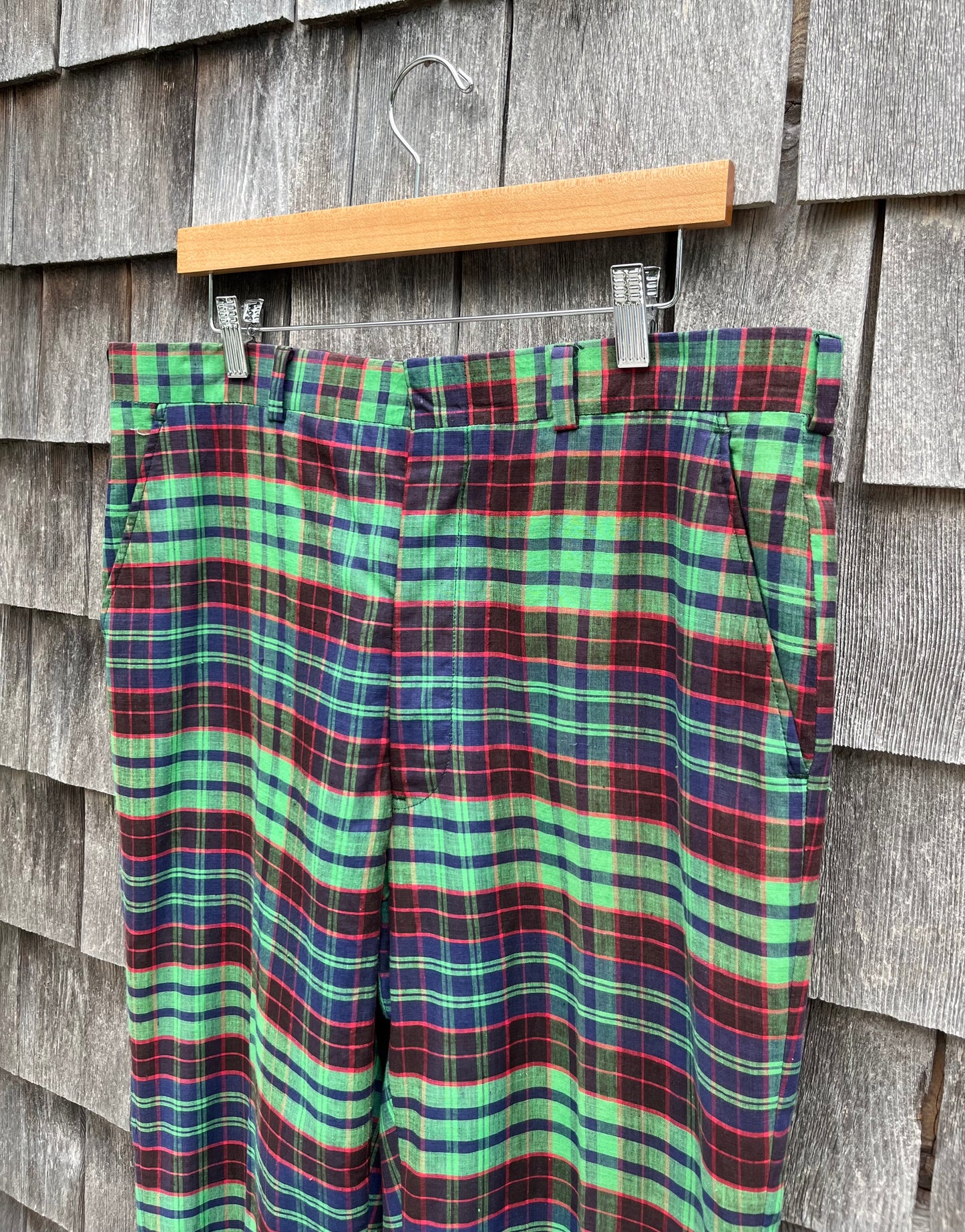 80s The Country Store of Concord Plaid Madras Trousers (35/29”)