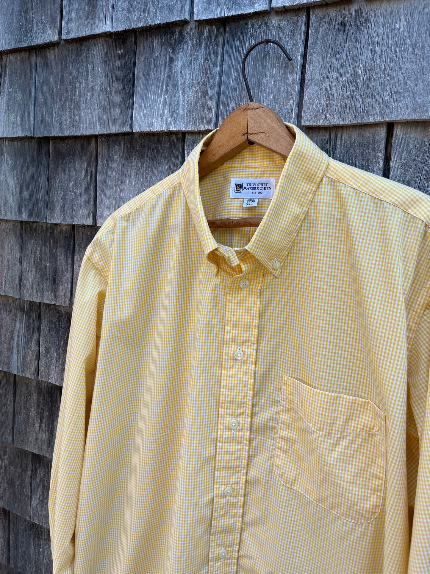 90s Troy Shirt Guild Gingham Check Button Down Shirt (16.5-3)