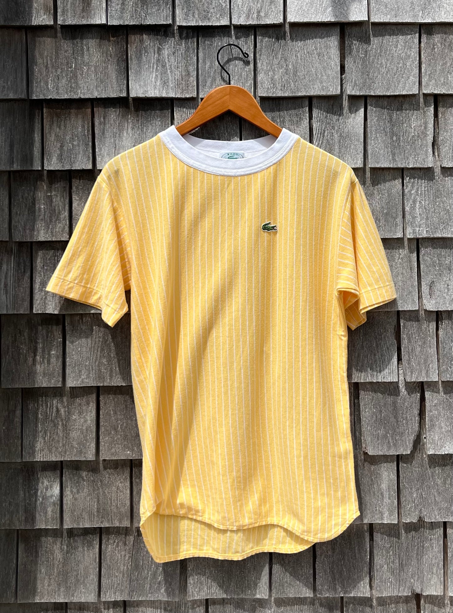 80s Izod Lacoste Striped Cotton Tennis Jersey (M)