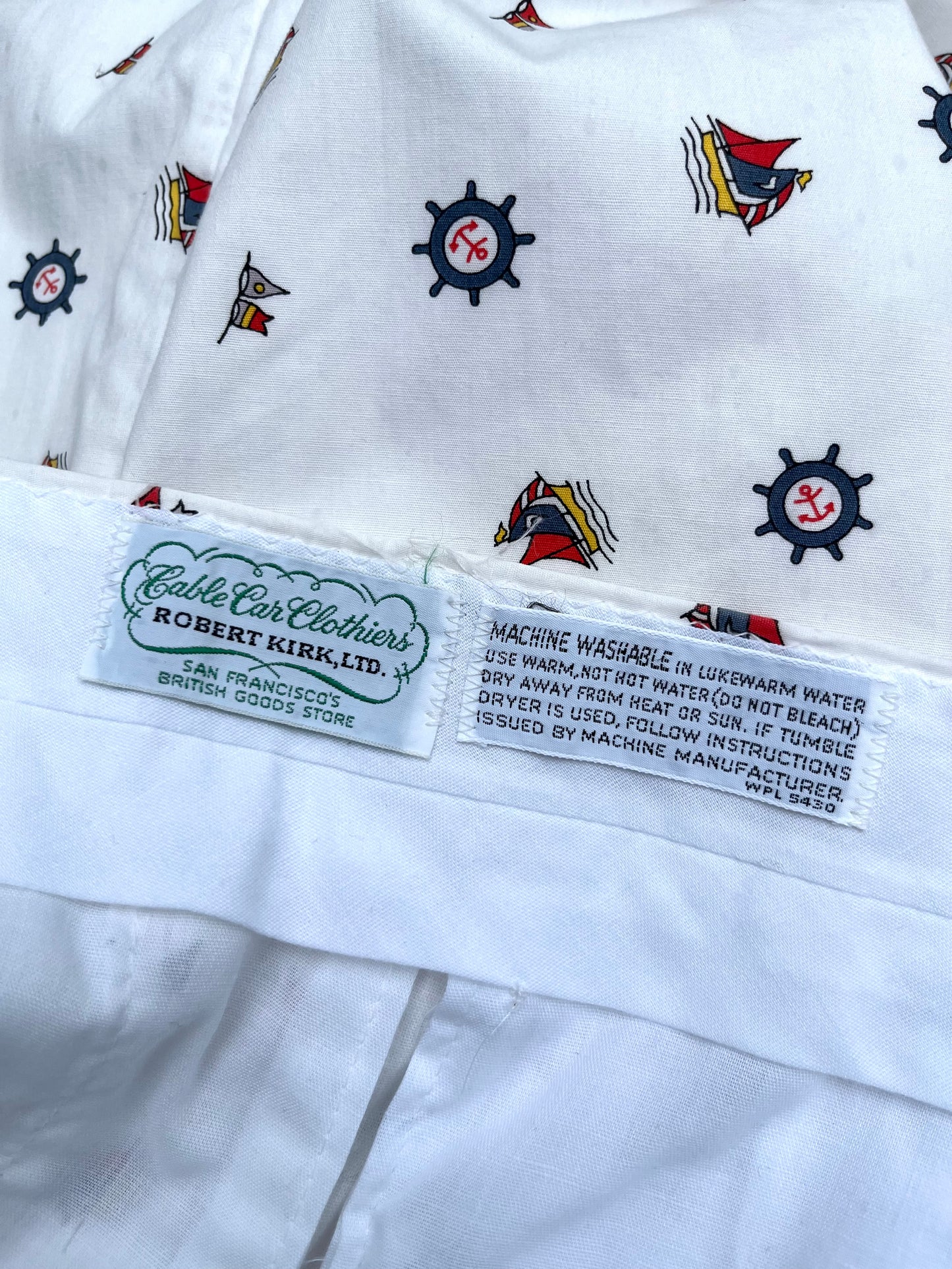 80s Cable Car Clothiers Robert Kirk Nautical Motif Pants (37/30")
