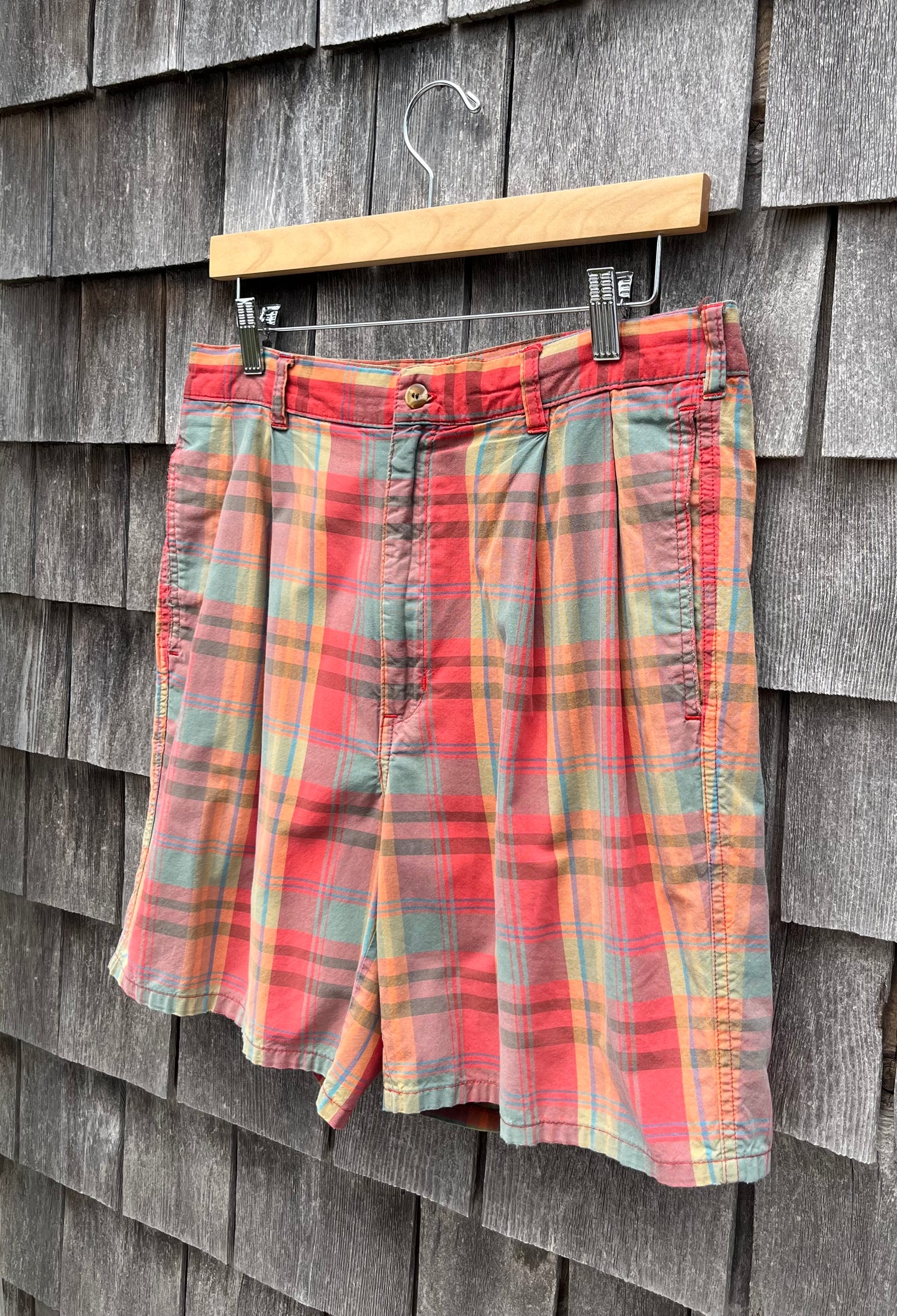 90s L.L. Bean Plaid Cotton Shorts (32/7)