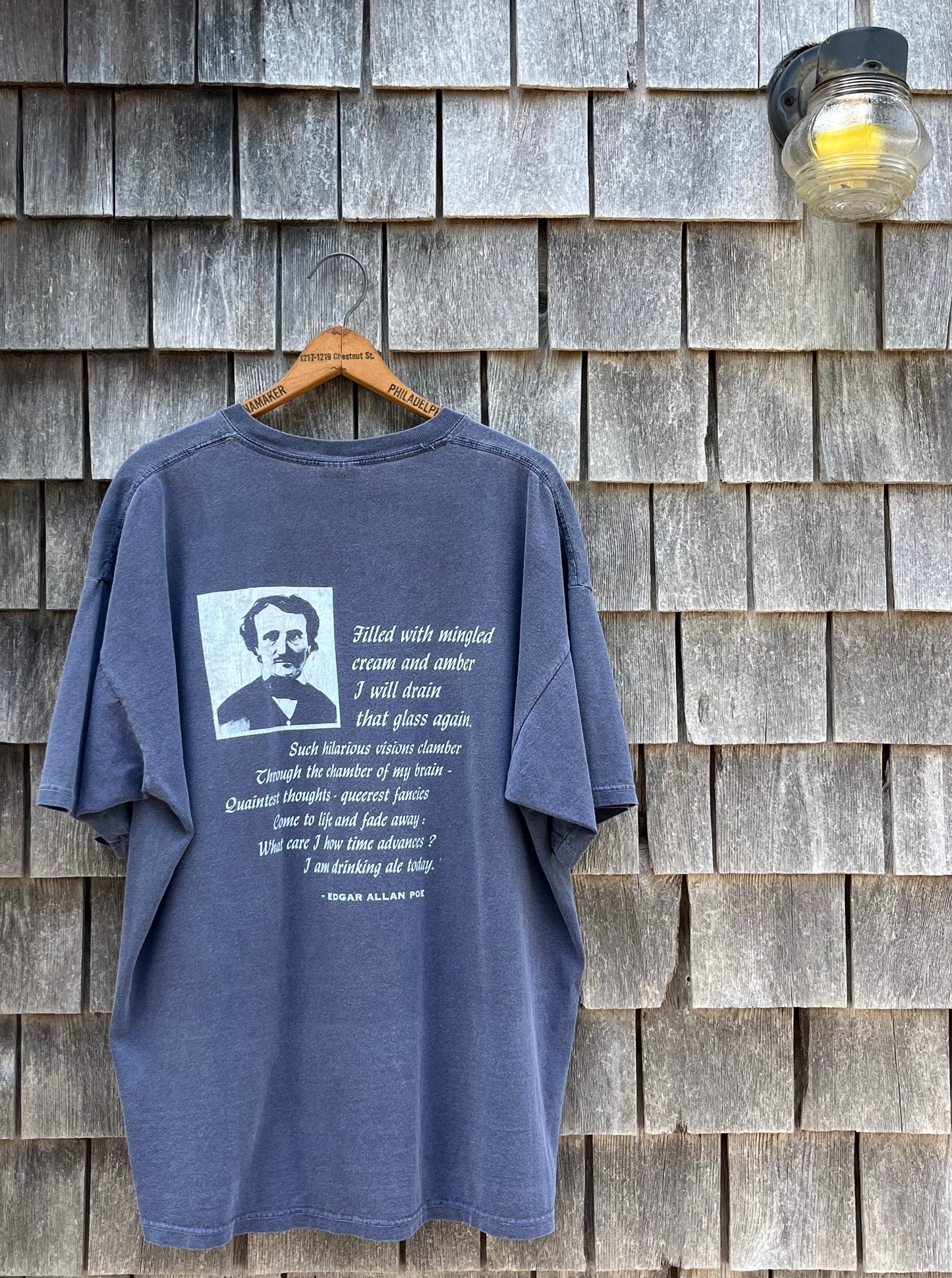 90s Edgar Allen Poe 'Beer' Pigment Dye T-Shirt (XL)