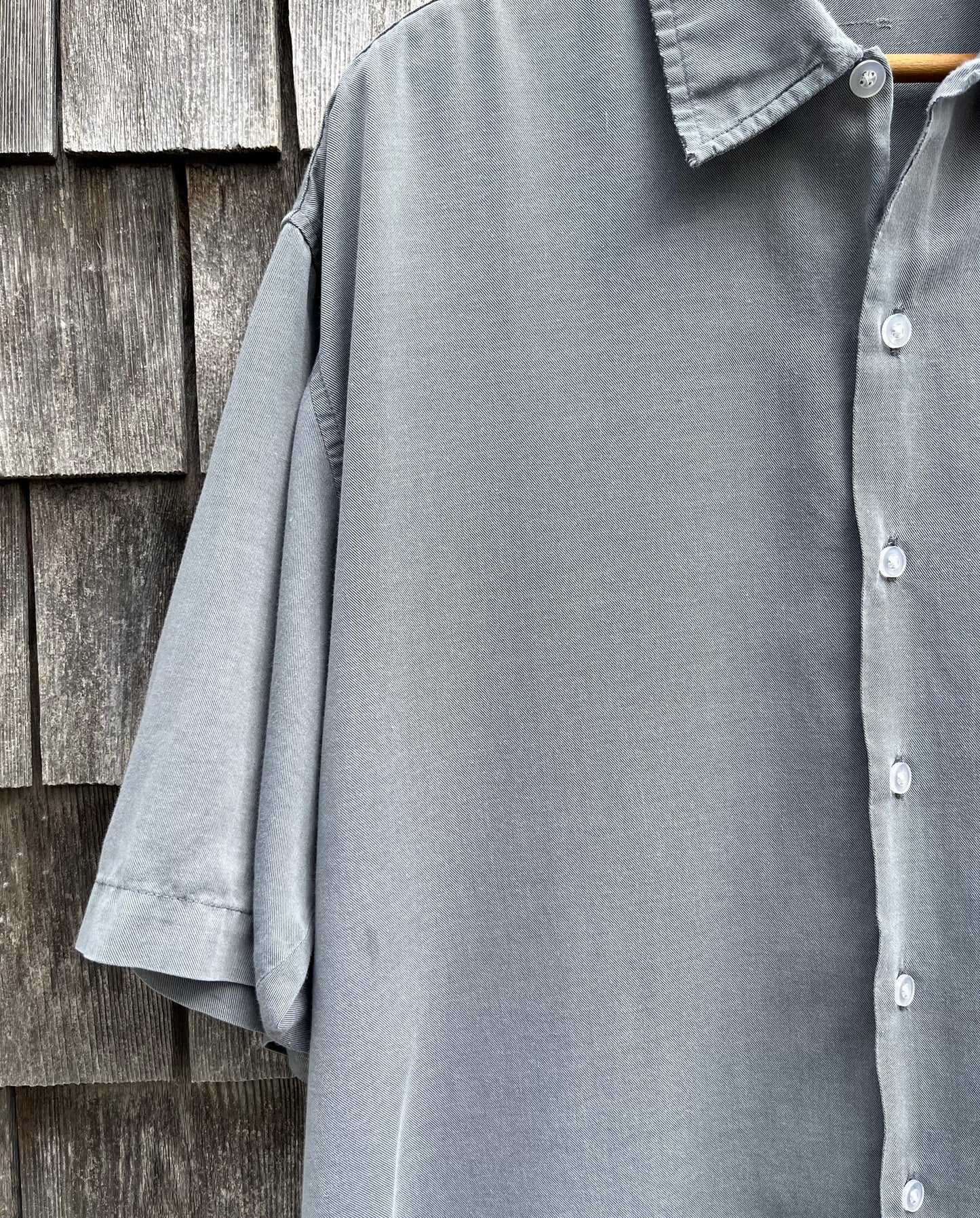 60s Unknown Brand Vintage Gabardine Short Sleeve Shirt (XL)