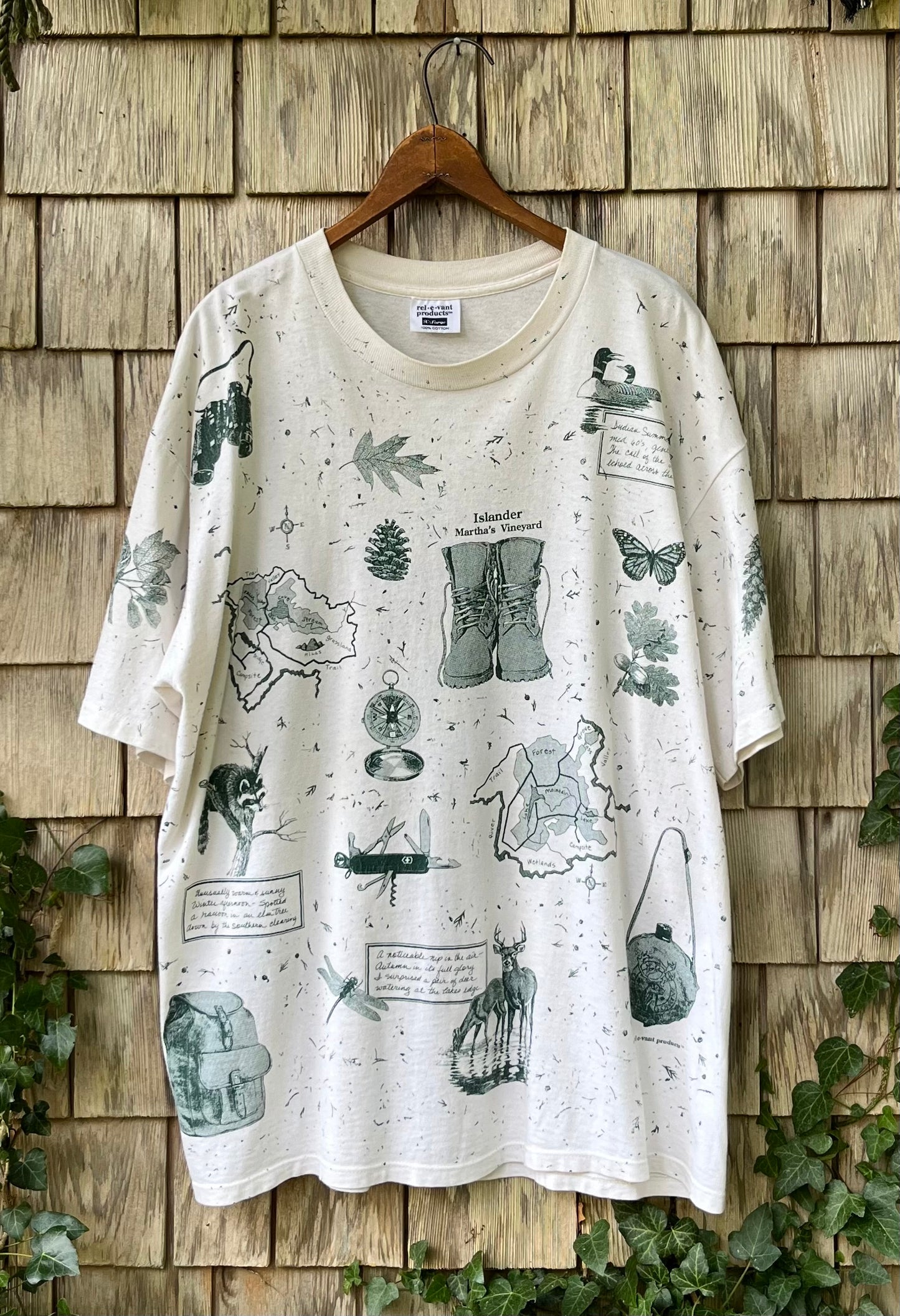 90s Rel-E-Vant Products Martha’s Vineyard Islander All Over Print T-Shirt (XL)
